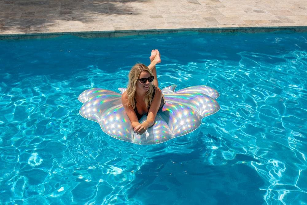 PoolCandy 53-in x 51-in 1-Seat Holographic Inflatable Raft in the