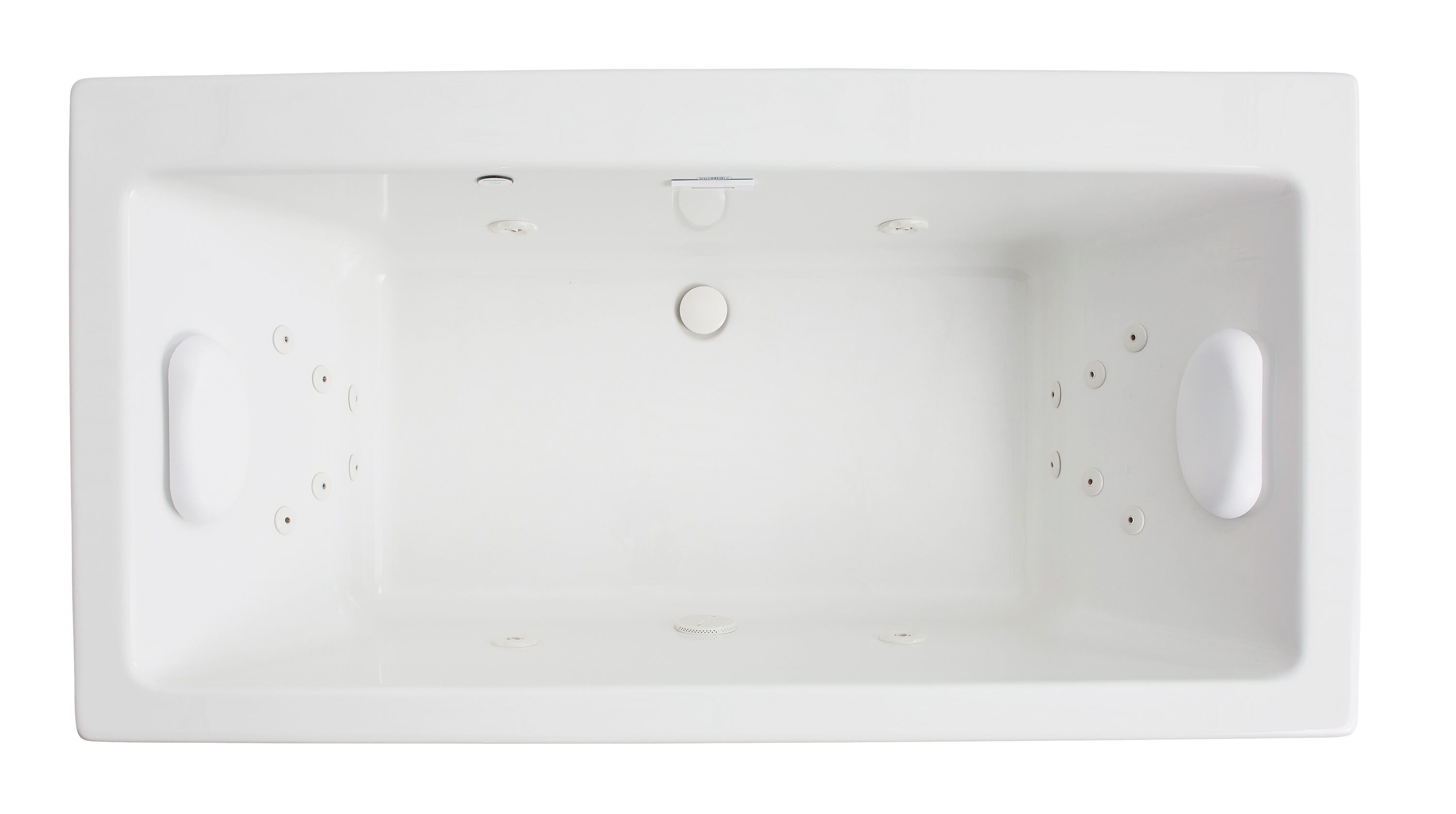 LUXURA 66 in. x 34 in. Acrylic Rectangular Drop-in Whirlpool Bathtub in White