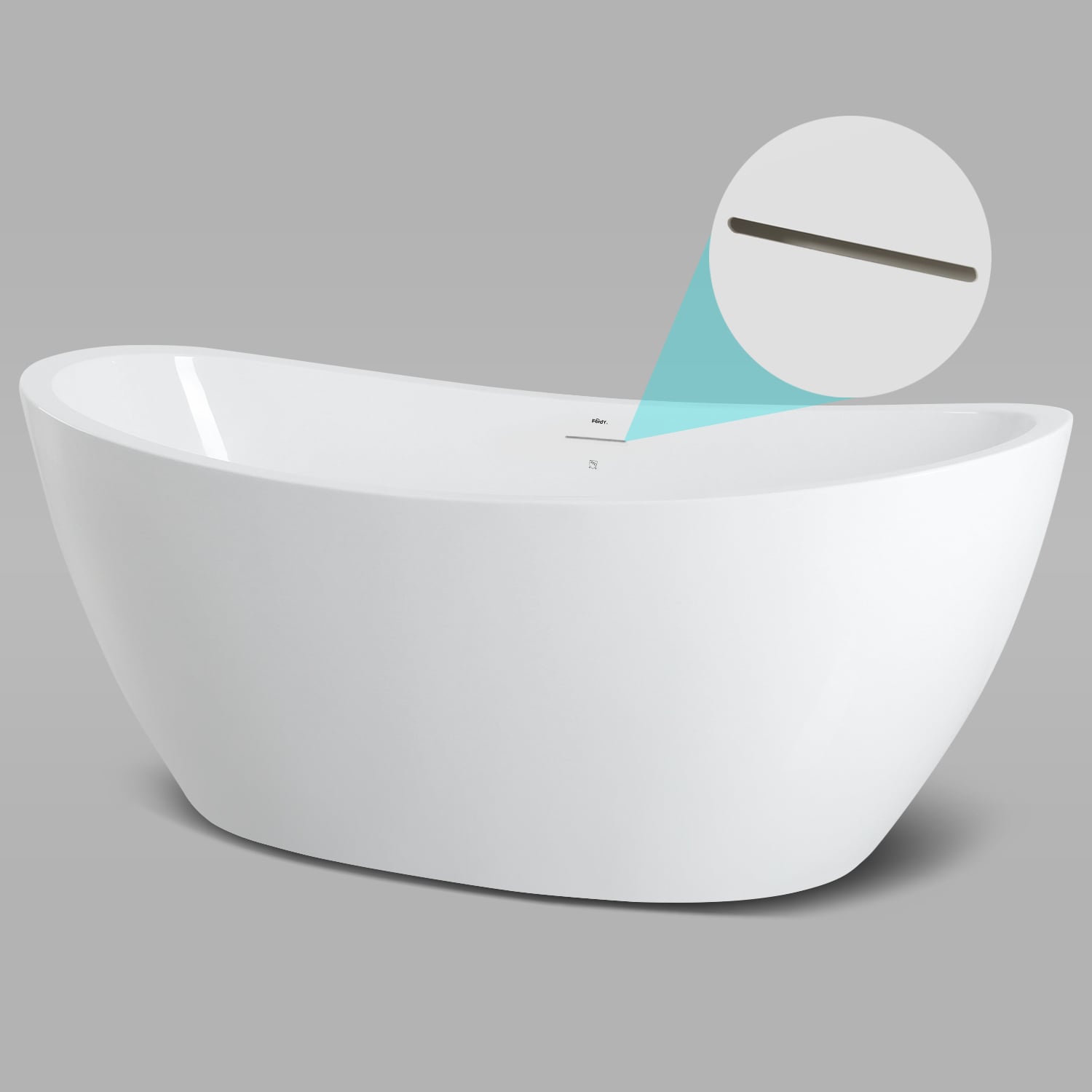 Naha 67" Glossy White Acrylic Freestanding Soaking Bathtub
