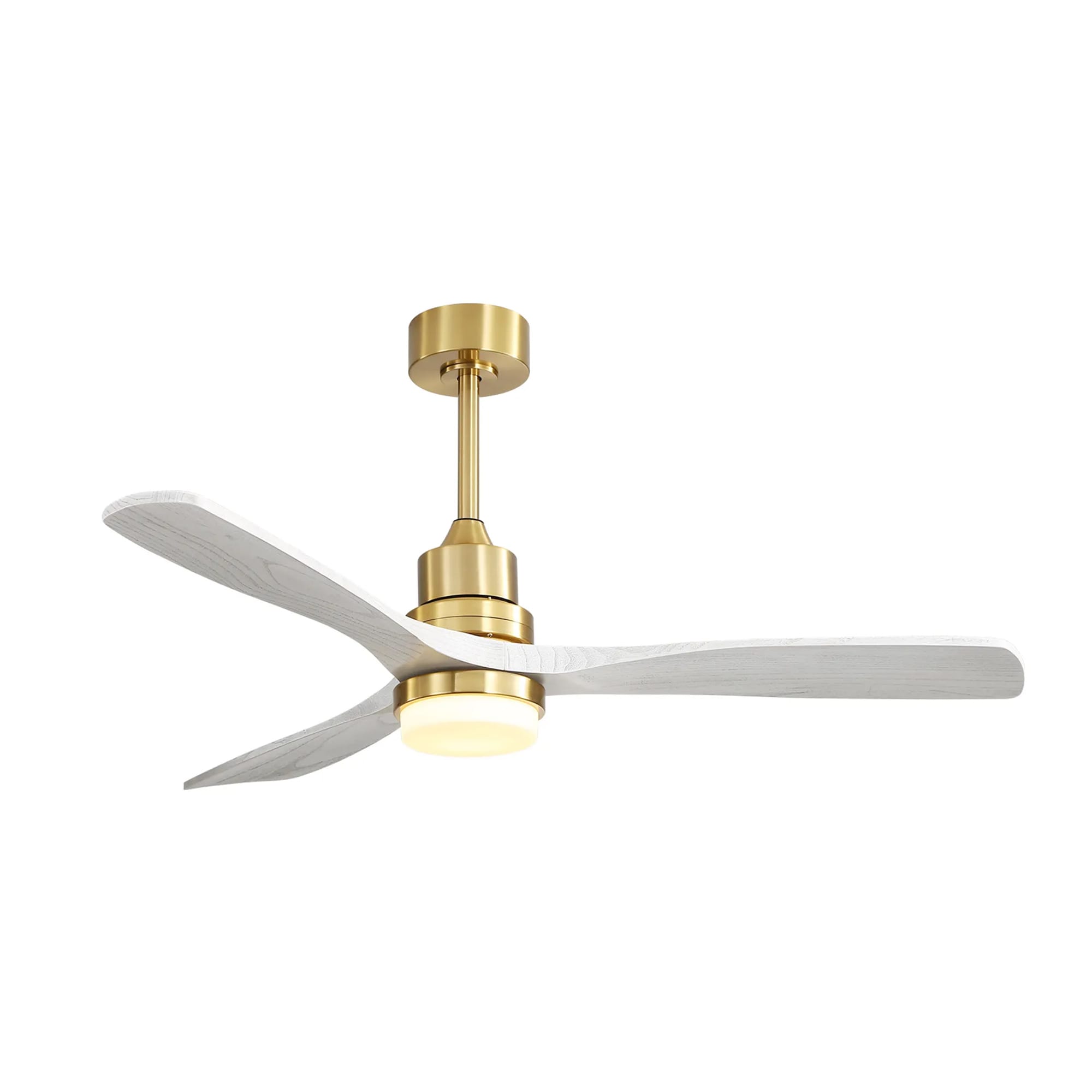 Bybafun YA3200014 52-in Color-Changing Integrated LED Outdoor Gold with Wood Blades Ceiling Fan With Light and Remote ( 3 -Blade )