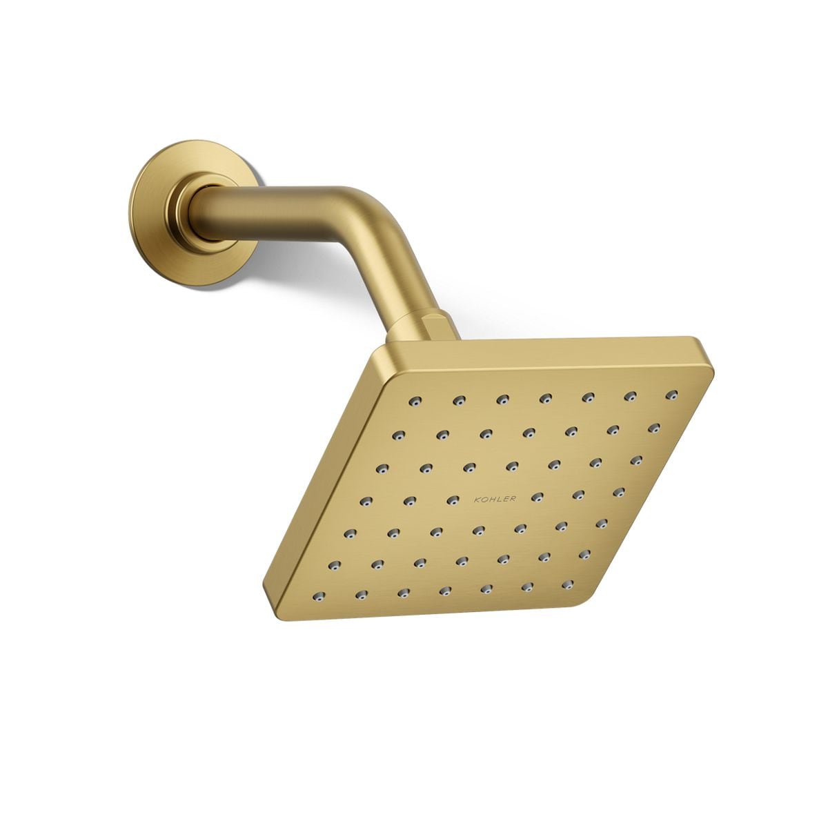 KOHLER K-24805-2MB 1.0 -Spray Vibrant Brushed Moderne Brass 5-in Square Fixed Shower Head 2.5 GPM