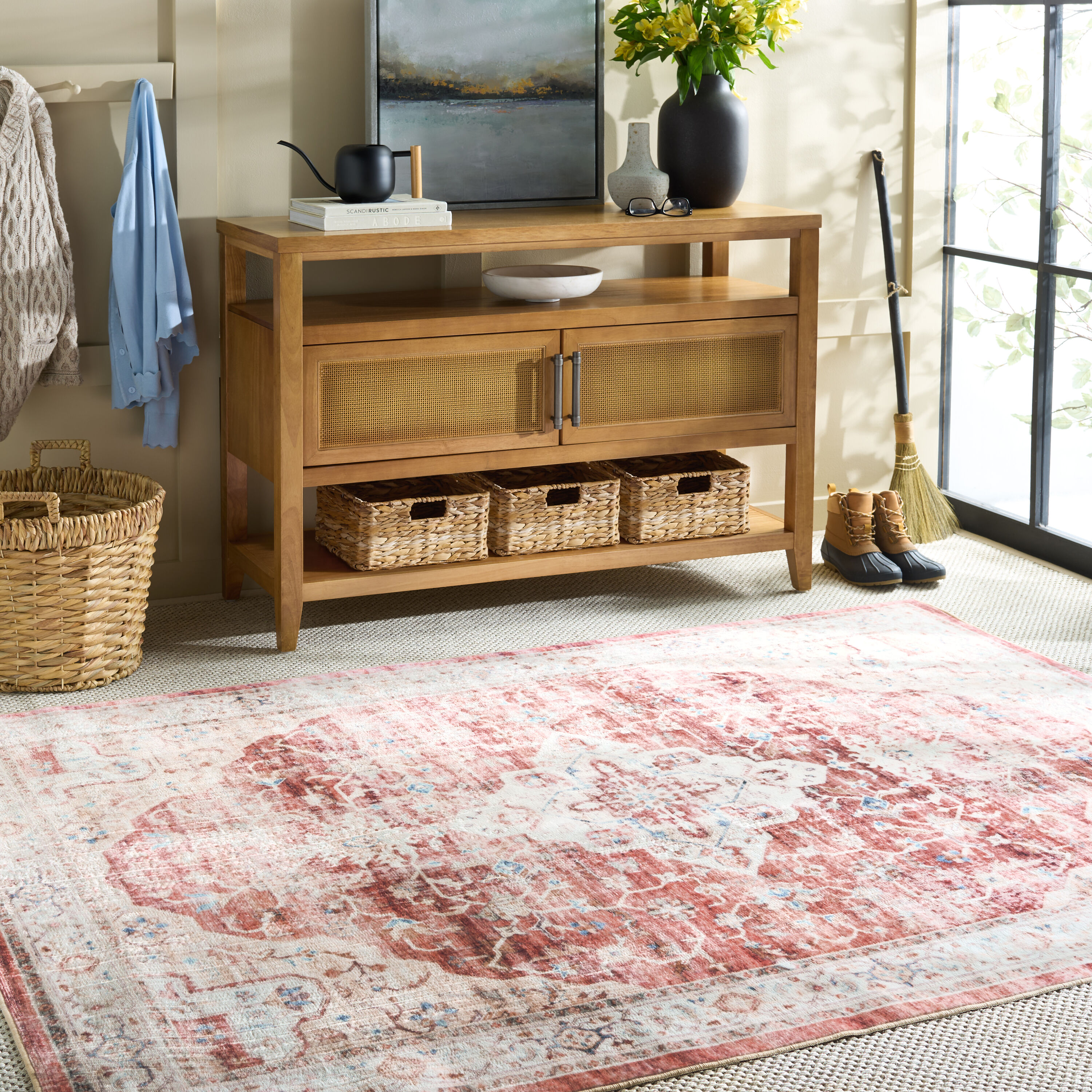 Martha Stewart Washable Traditional 156Q Rust/Gold 5ft x 7ft Traditional Rug