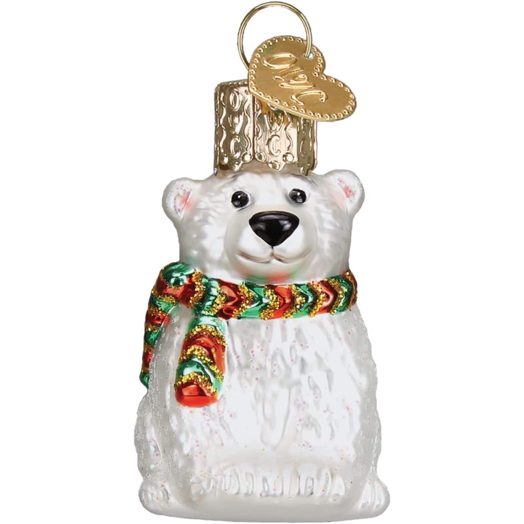 Old World Christmas 729343852533 Blown Glass Ornament for Christmas Tree - Mini Polar Bear