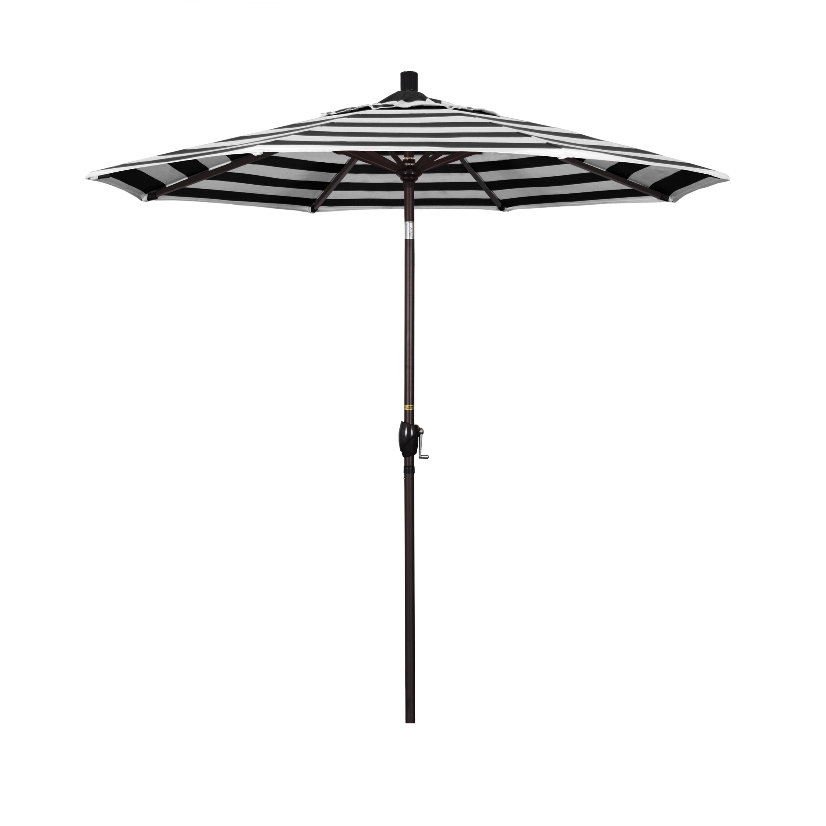 7.5 ft. Black and White Striped Aluminum Market Umbrella