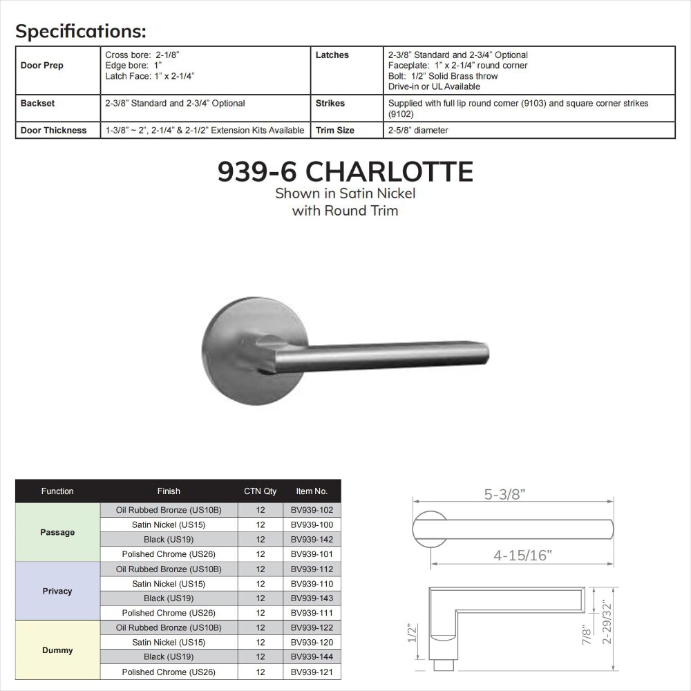 Delaney Hardware BV939-122 Door-Knobs - View #2