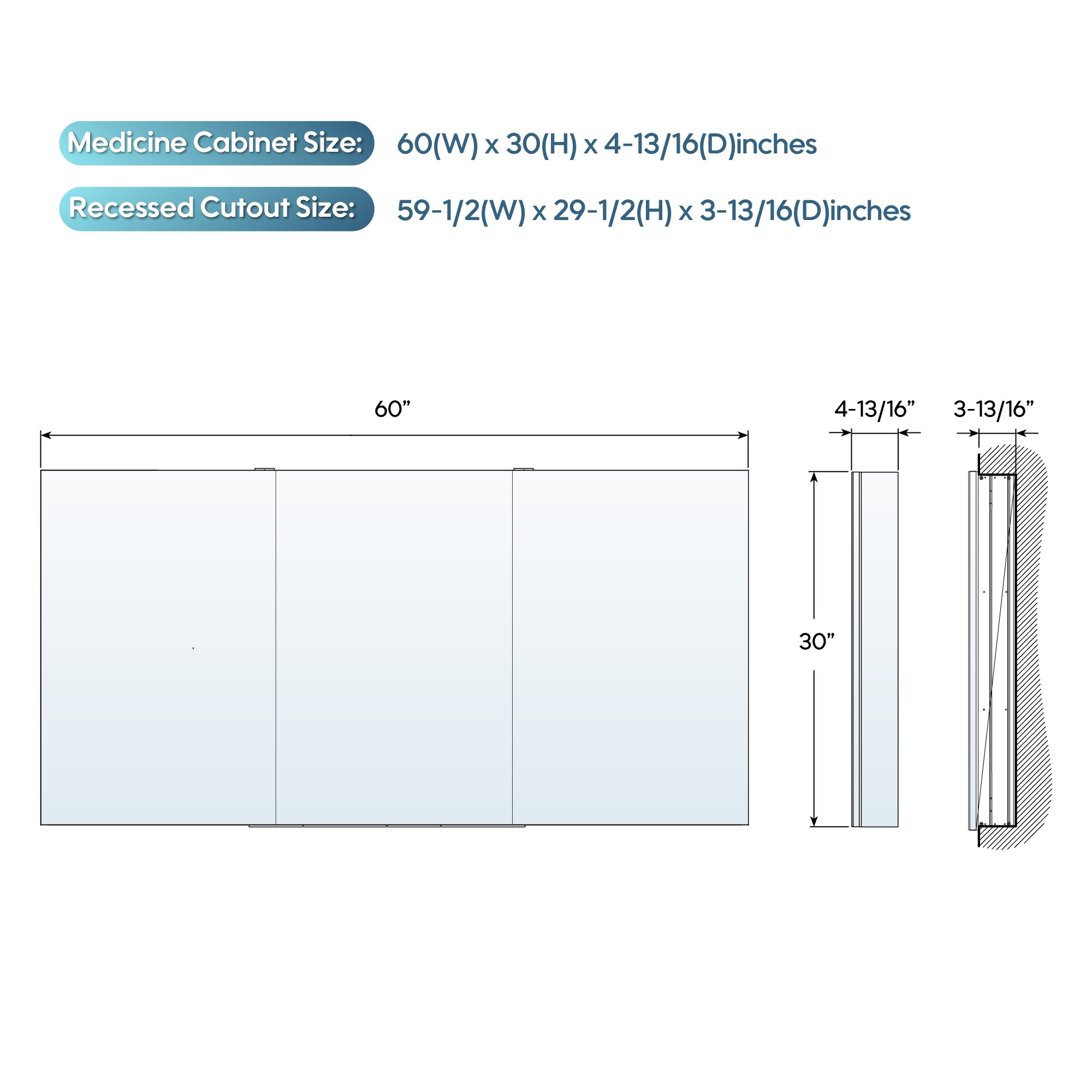 WELLFOR EX-4MC2432L Bathroom-Medicine-Cabinets - View #7
