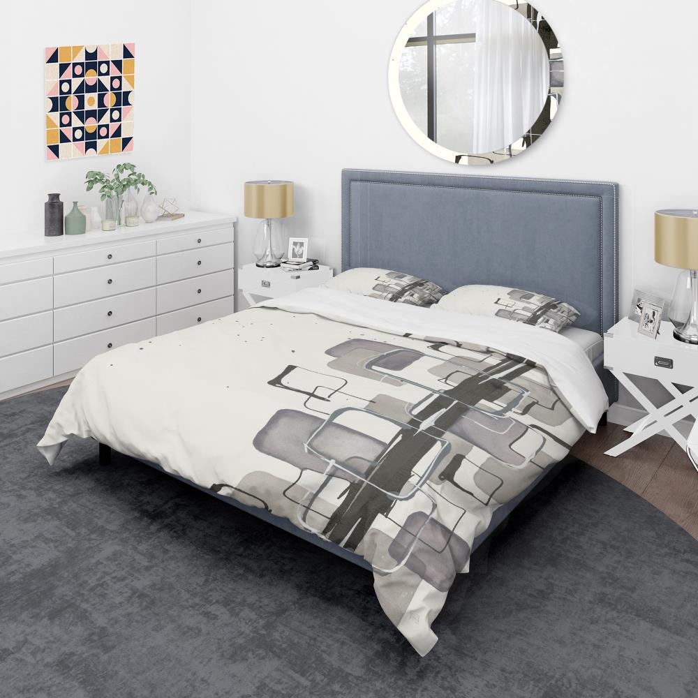 Designart BED30484-Q 3 -Piece Black Queen Duvet cover Set