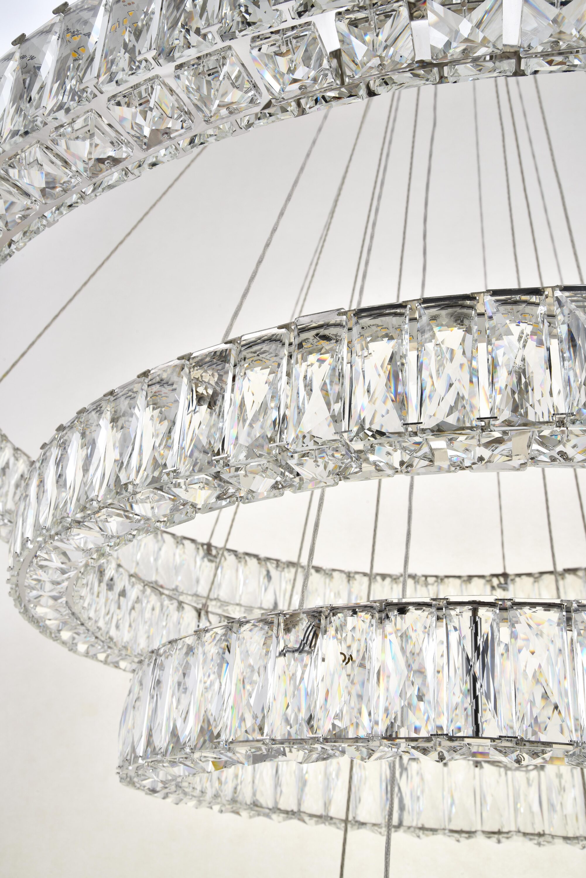 Monroe Chrome Drum LED Chandelier with Clear Crystals