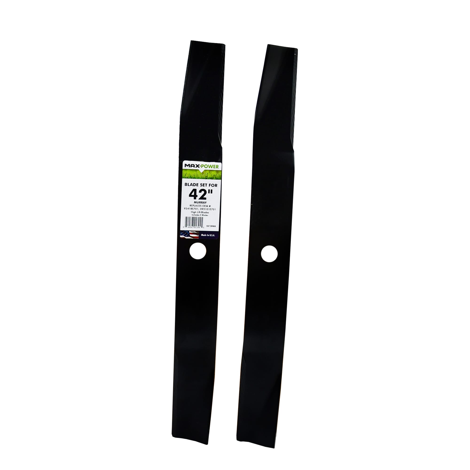MaxPower 561298B 42-in Deck Standard Mower Blade for Riding Lawn 2 -Pack