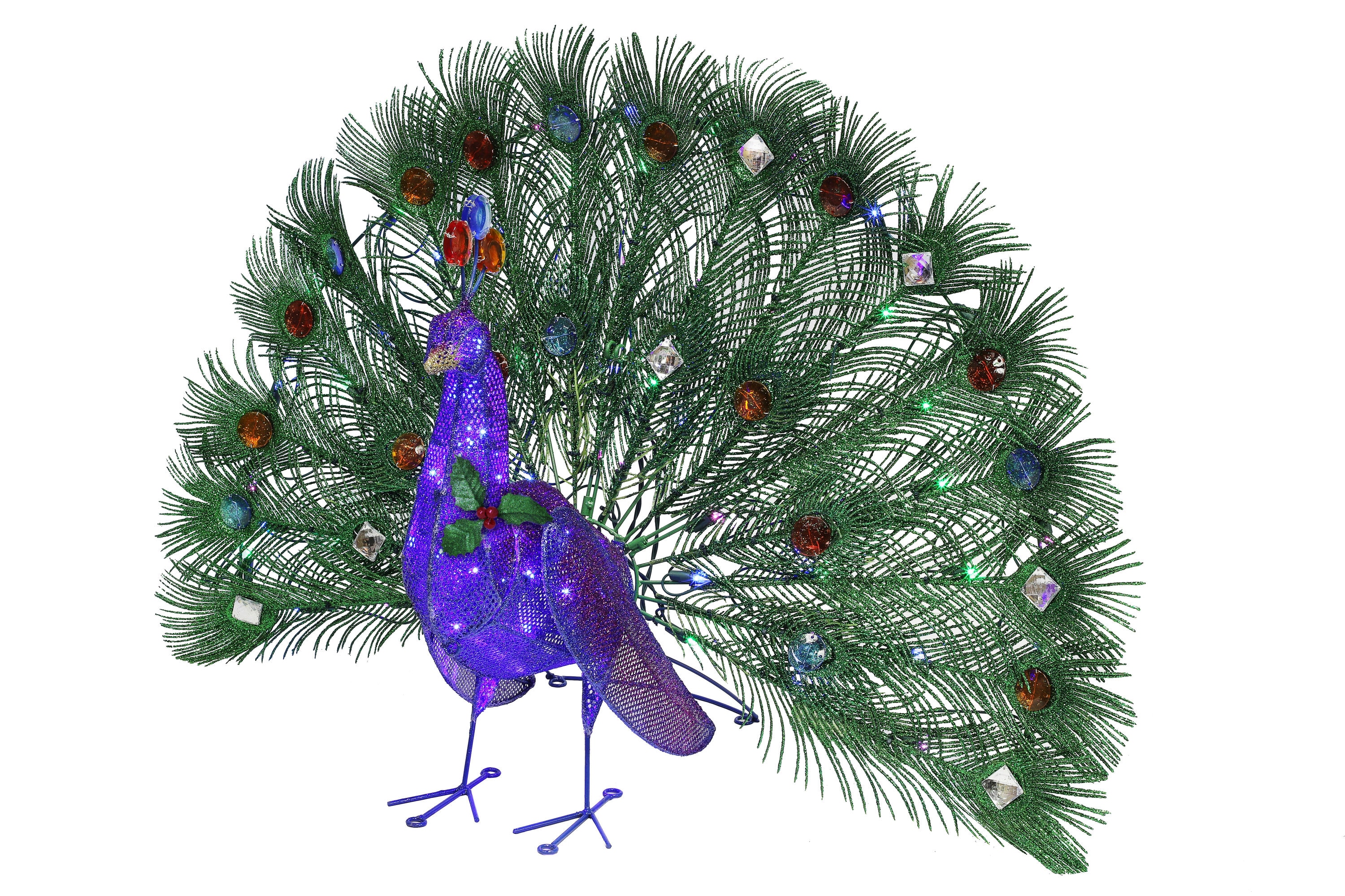 Northlight 19 Colorful Green Regal Peacock Bird with Closed Tail Feathers Christmas Decoration