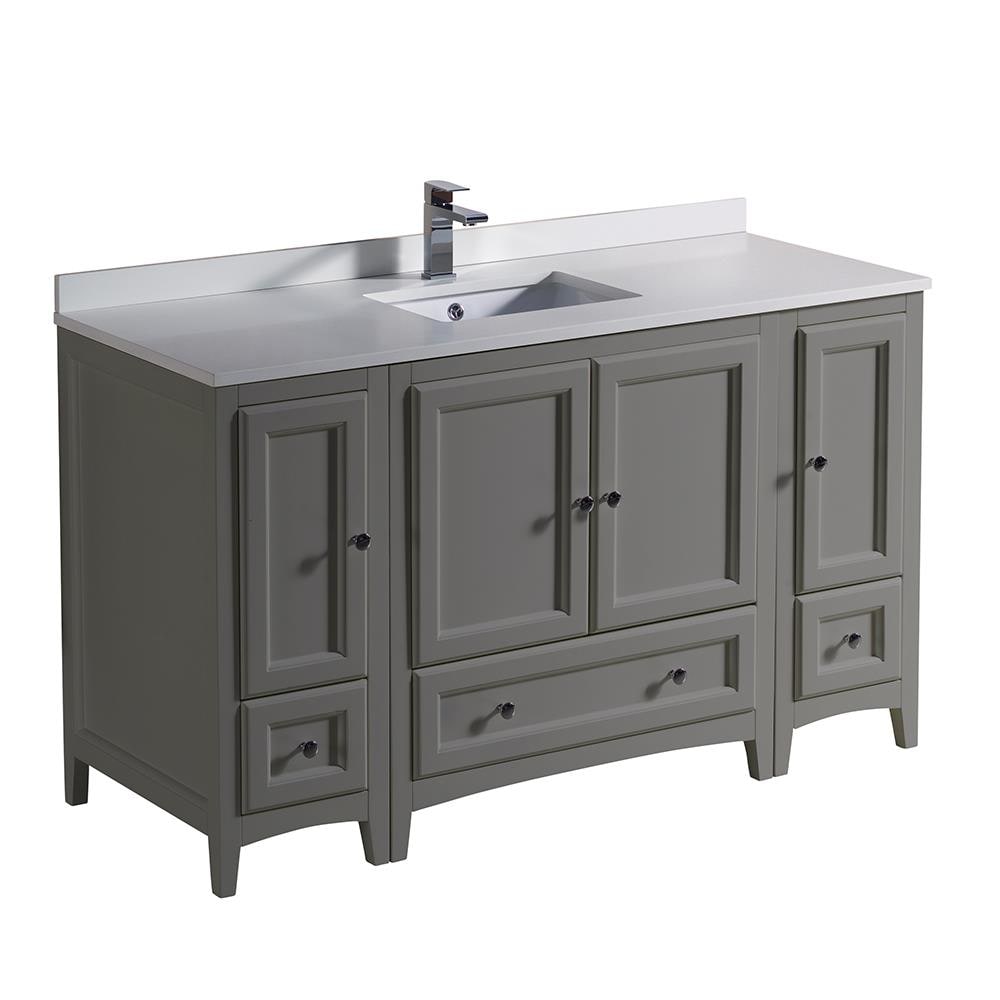 Fresca Oxford 54-in Gray Undermount Single Sink Bathroom Vanity with ...