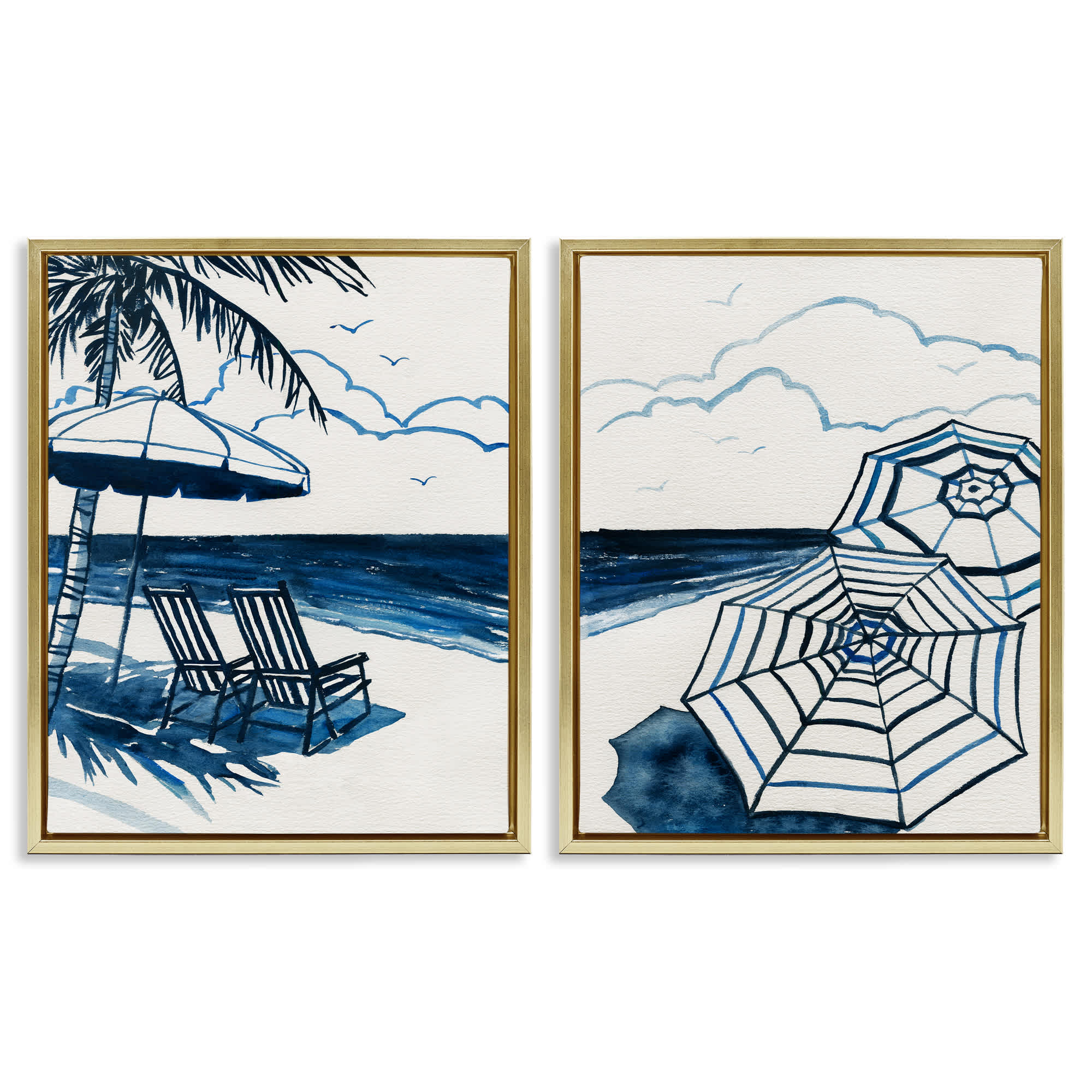 Stupell Industries B2-744-FFG-2PC-24X30 Tropical Ocean Views 2pc Floating Frame Set design by Carol Robinson