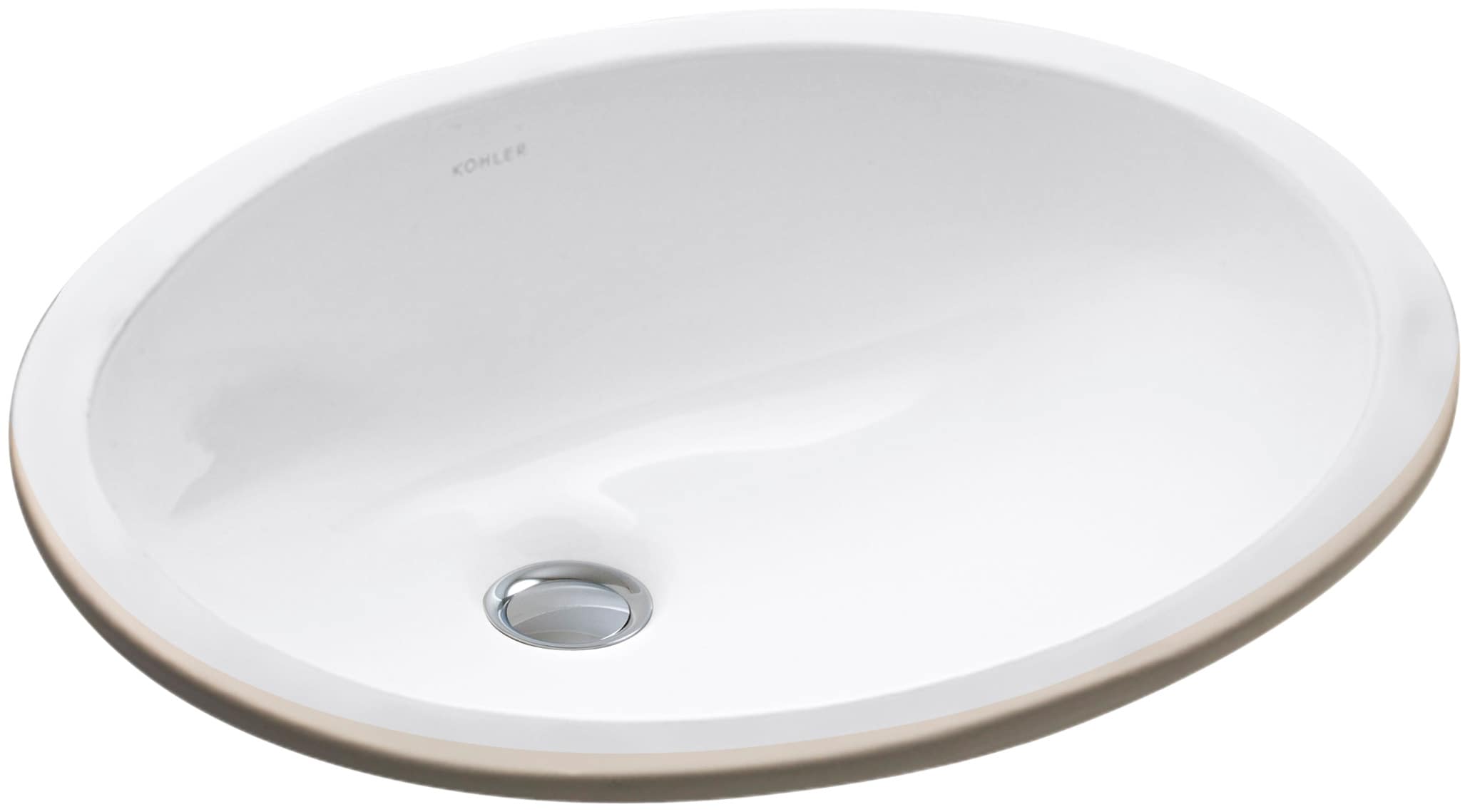 KOHLER 2209-0 Caxton Vitreous china Undermount Oval Transitional White Bathroom Sink ( 17-Inches x 14-Inches )