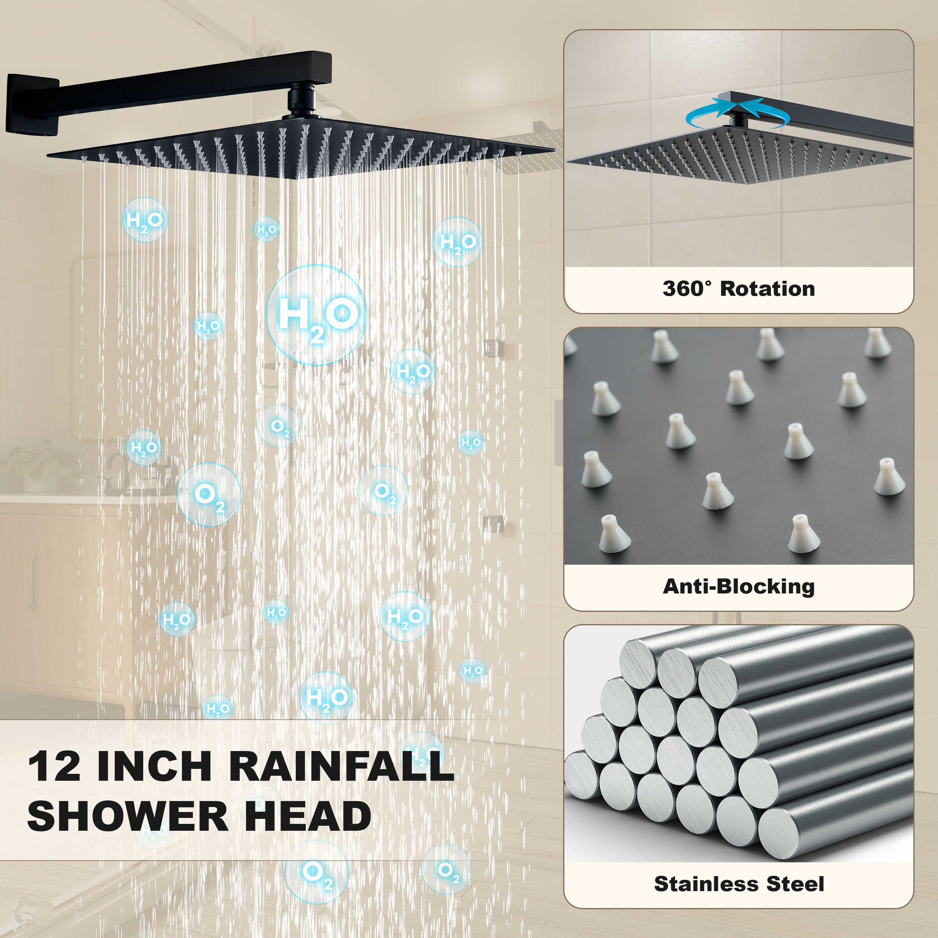 CASAINC CSBR0103412MB Showerhead-Bar-Panels - View #6