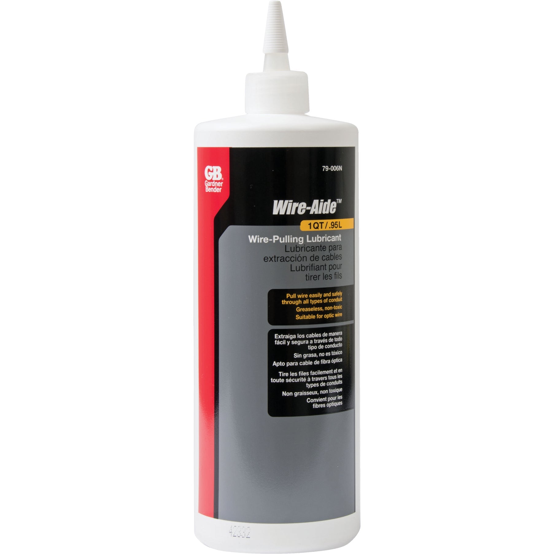Gardner Bender 79-006N Wire-Aide Wire Pulling Lubricant Greaseless Fiber-Optic Wire Insulation 1 Qt. Squeeze Bottle Yellow White #79-006N-305C