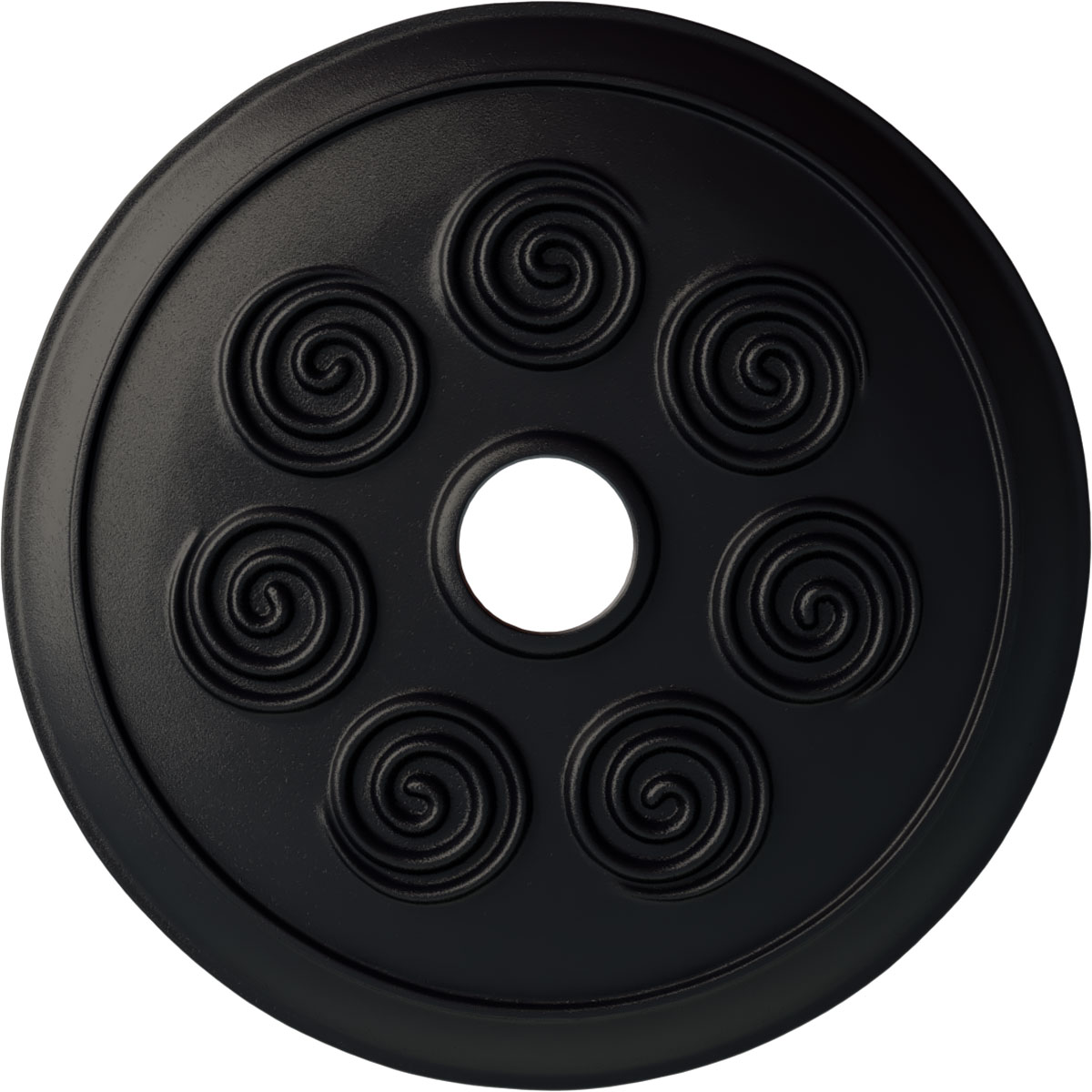Ekena Millwork CM25SPSGS Spiral 25.25-in W x 25.25-in L Painted Steel Gray Polyurethane Whole Ceiling Medallion