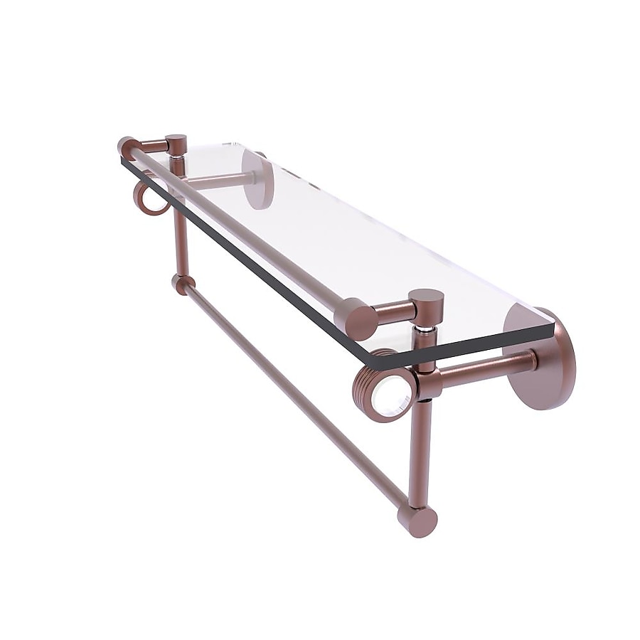 Allied Brass Clearview Antique Copper 1-Tier Brass Wall Mount Bathroom Shelf Allied Brass Clearview Antique Copper 1-Tier Brass Wall Mount Bathroom Shelf