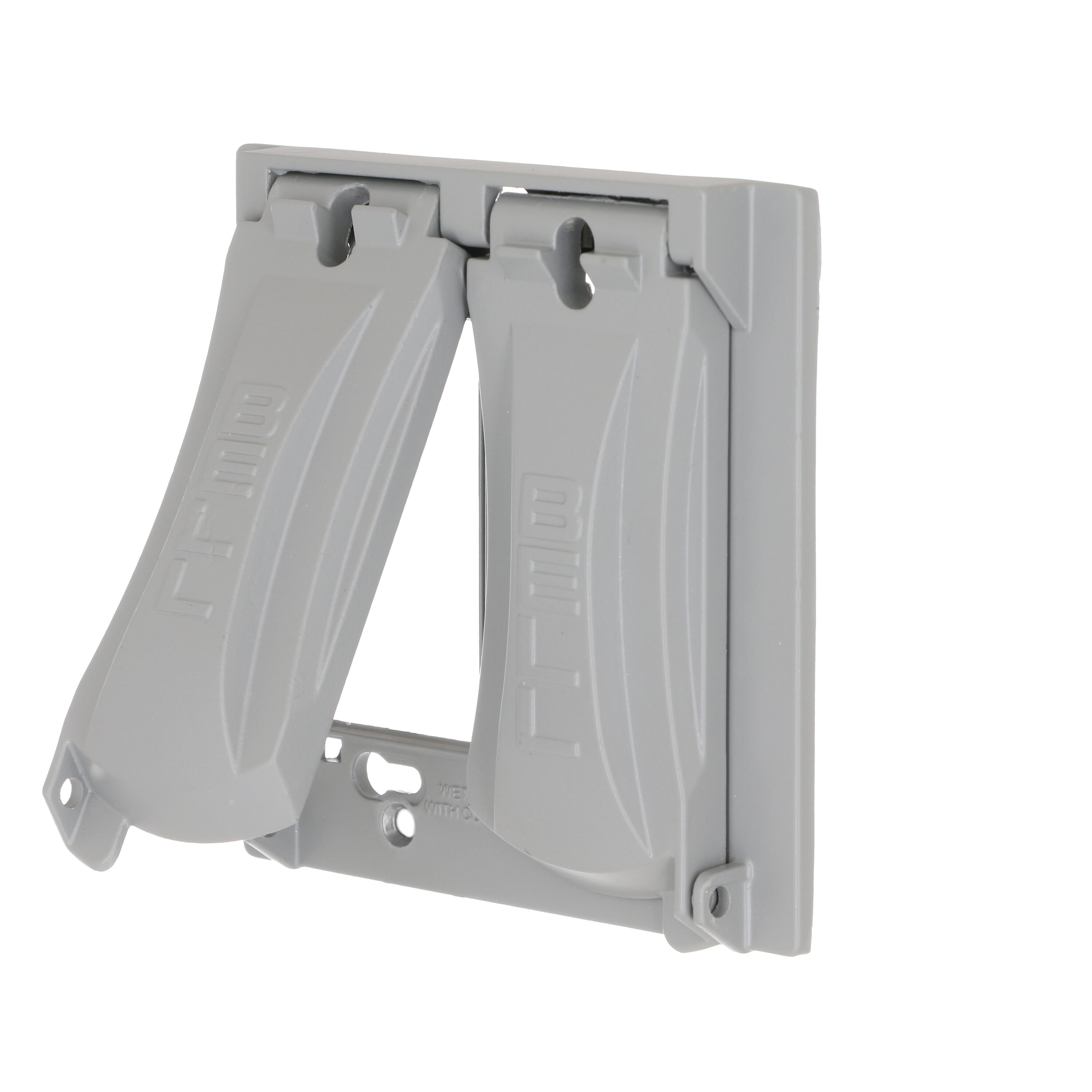 Hubbell MX2050S 2 -Gang Square Gray Metal Weatherproof Electrical Box Cover