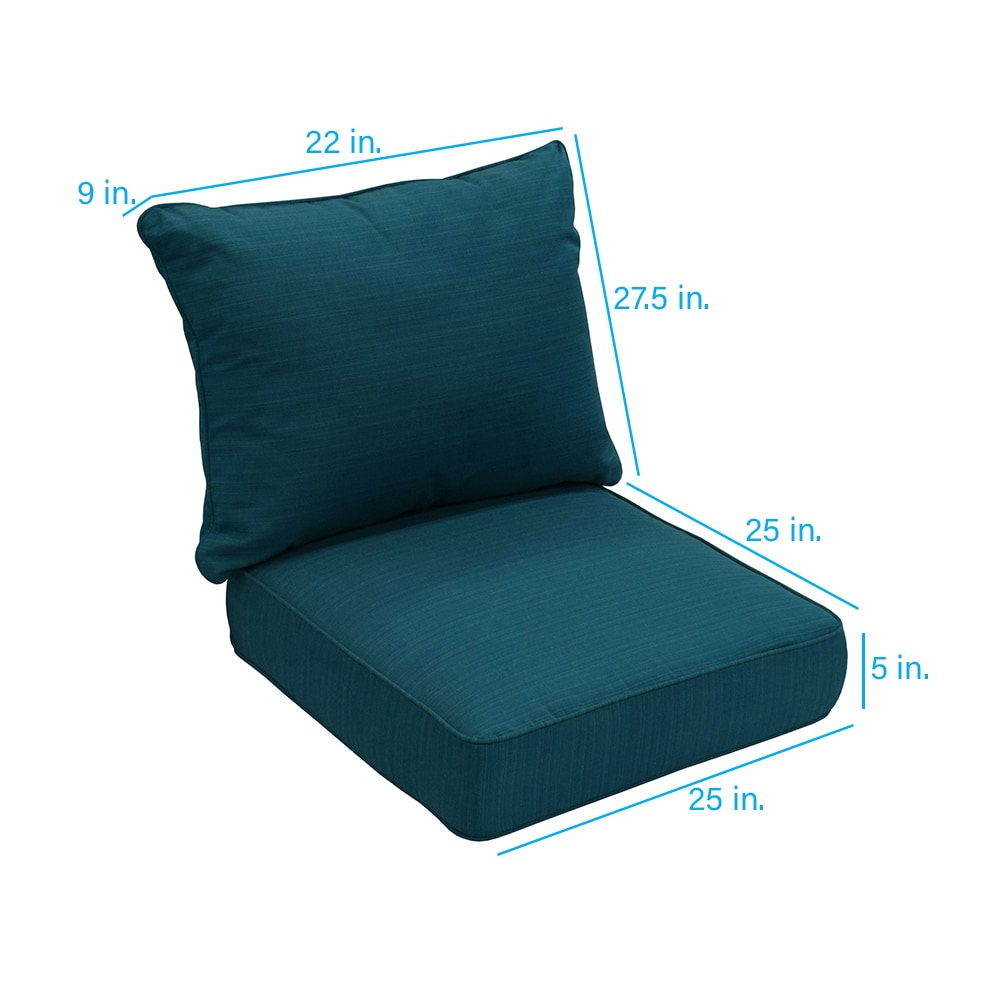 allen roth Sunbrella 25 in x 25 in 2 Piece Deep Sea Deep Seat Patio Chair Cushion A 1350 S 8019 0000 at Lowes