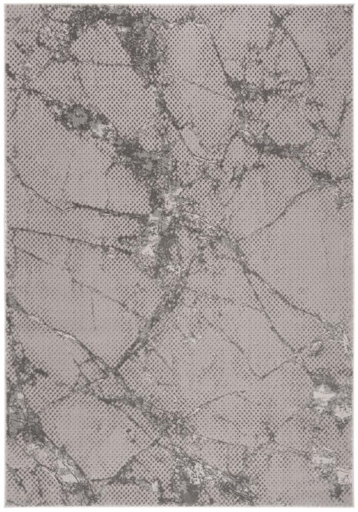 Gray Reversible Rectangular Synthetic Area Rug, 5'3" x 7'6"