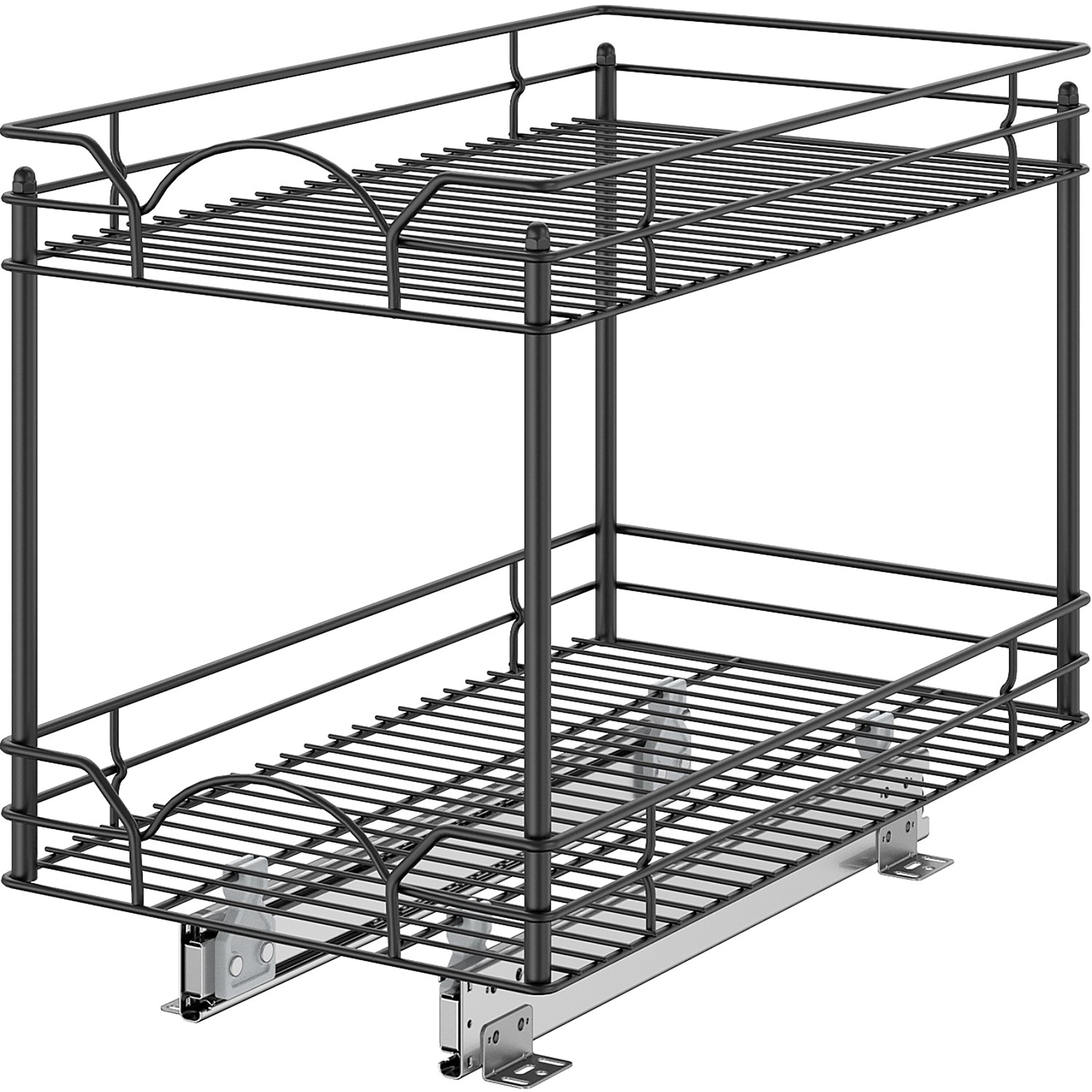 HomLux LW-418202B Pull Out Cabinet Organizer Cabinet roll-out tray 20-Inches W x 16.4-Inches H x 18-Inches D Black Painted