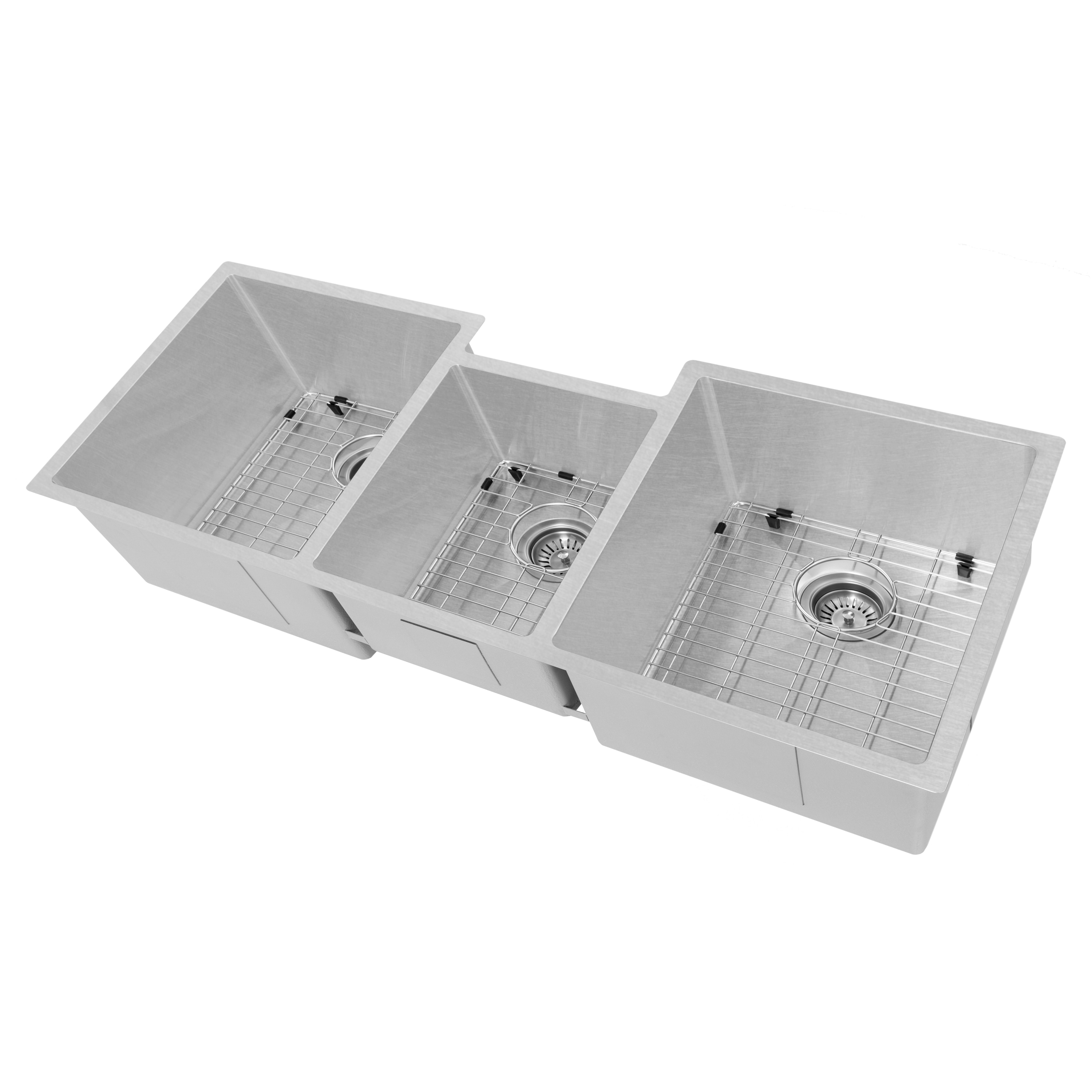 ZLINE KITCHEN & BATH SLT-45S Undermount 26-in x 32-in Stainless steel Triple bowl 19 -Gauge Kitchen Sink with Drainboard