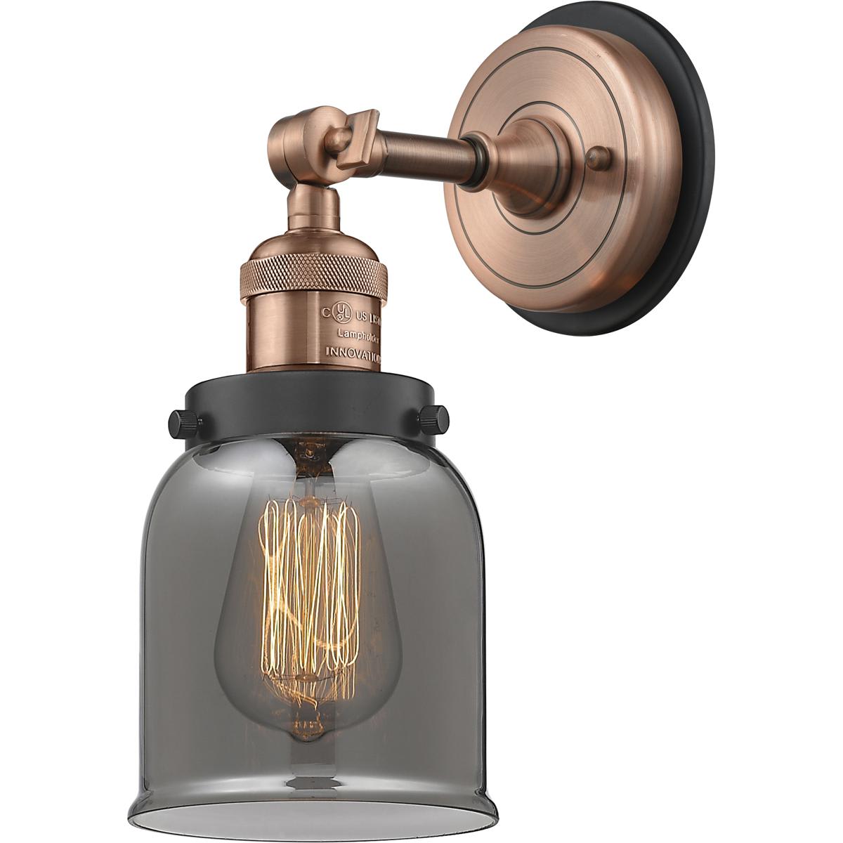 Innovations Lighting - 203BP-ACBK-G53 Bell Wall Sconce Antique Copper/Matte Black