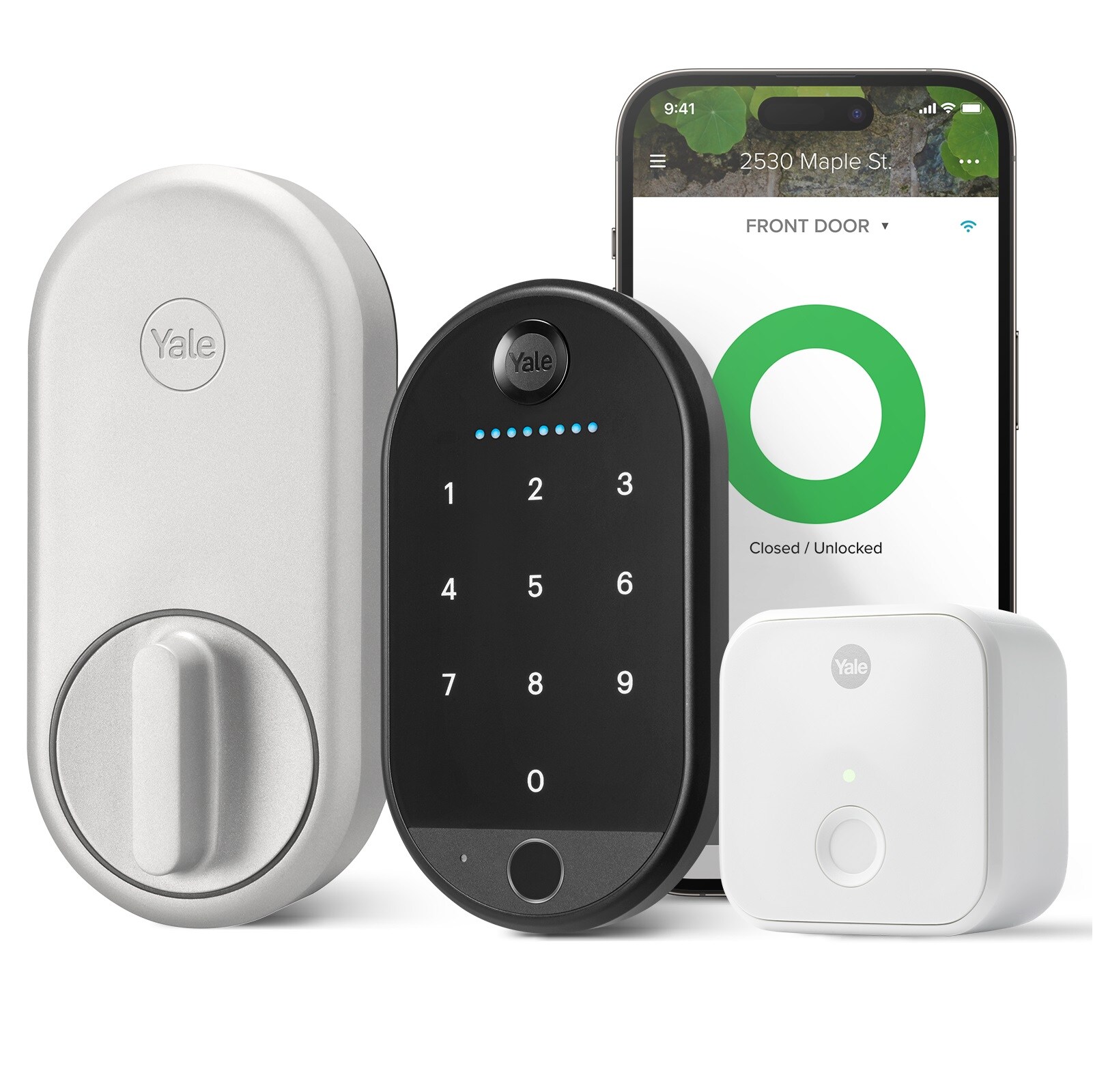 Satin Silver Wi-Fi Bluetooth Keypad Electronic Deadbolt