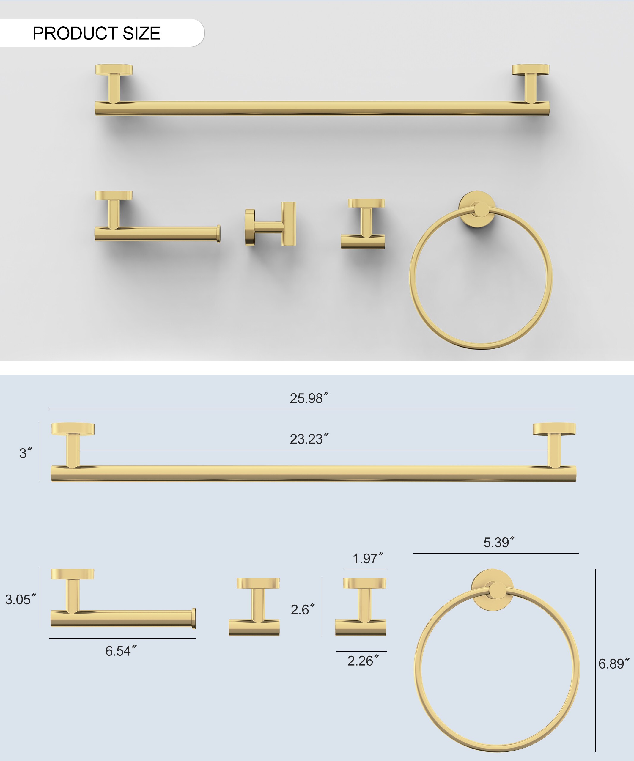 BWE A-91020-BG Decorative-Bath-Hardware-Kits - View #7