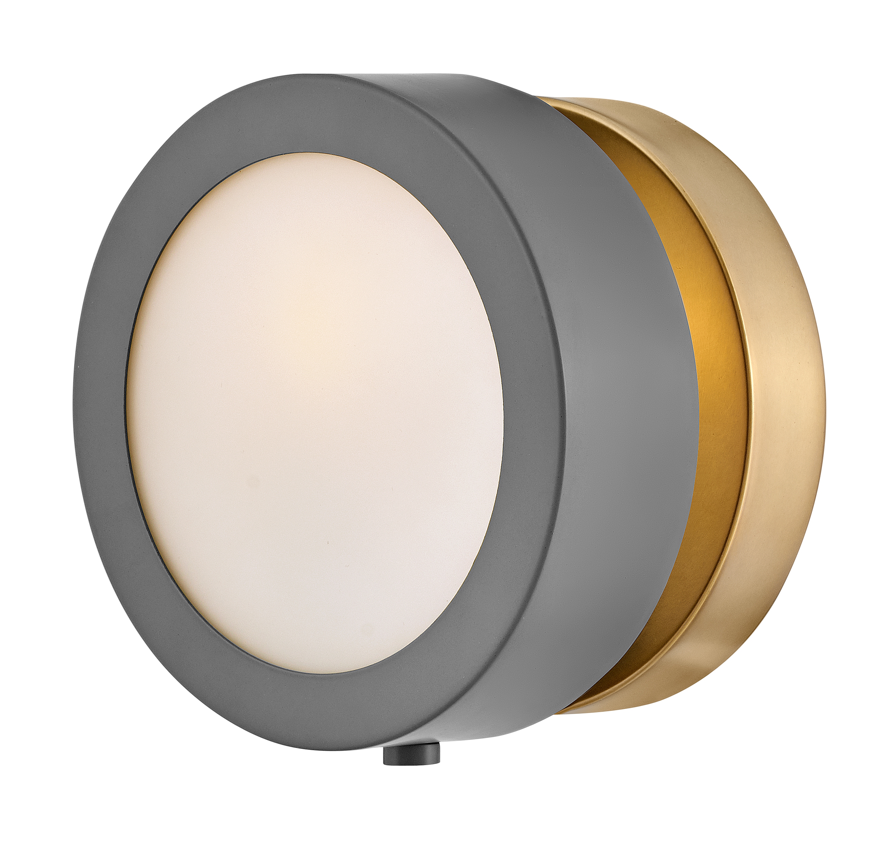 Dark Matte Grey and Brass Dimmable LED Wall Sconce