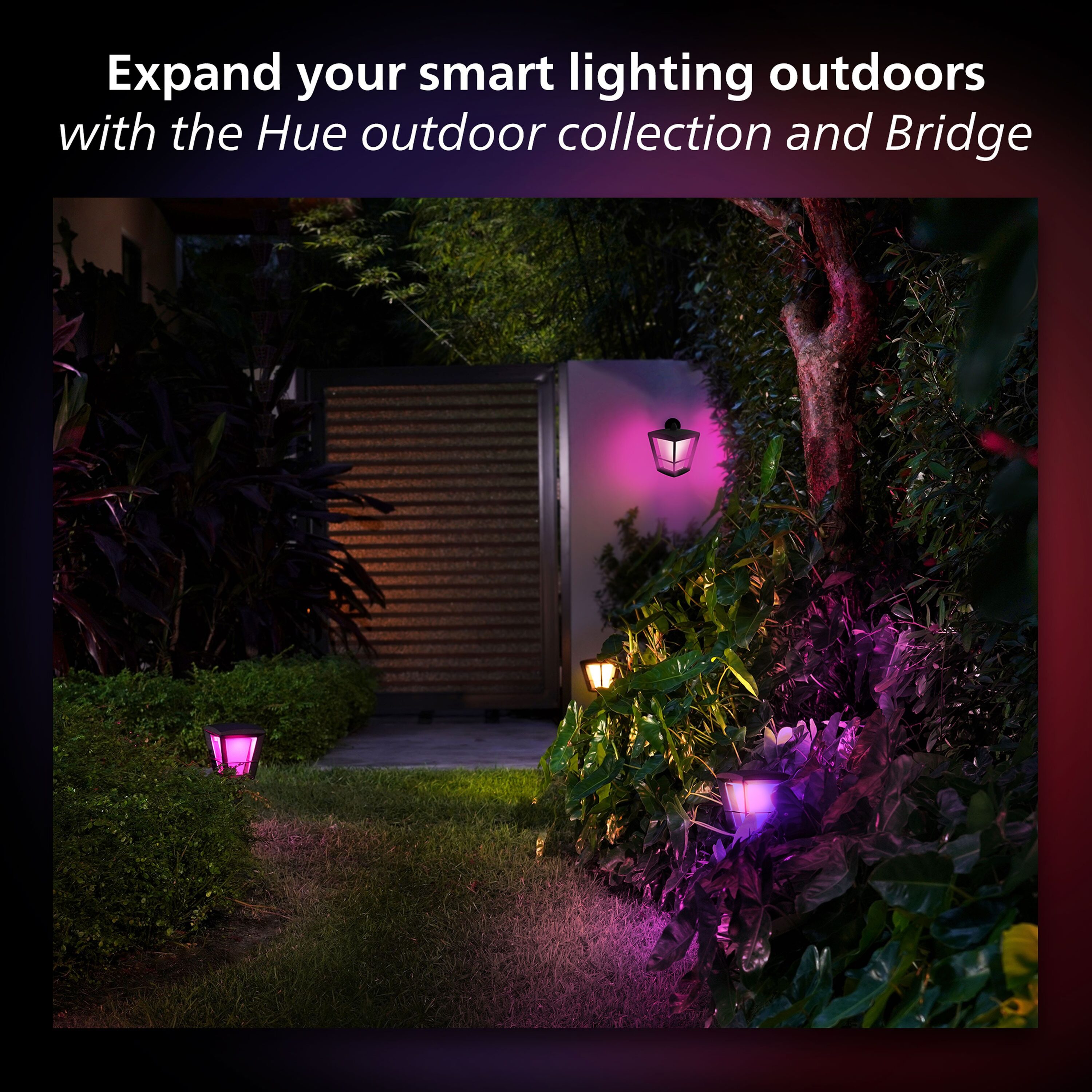 ihærdige mest Daggry Philips Hue Econic Outdoor Pedestal Extension 600-Lumen 8-Watt Black Low  Voltage Plug-in Smart LED Outdoor Path Light in the Path Lights department  at Lowes.com