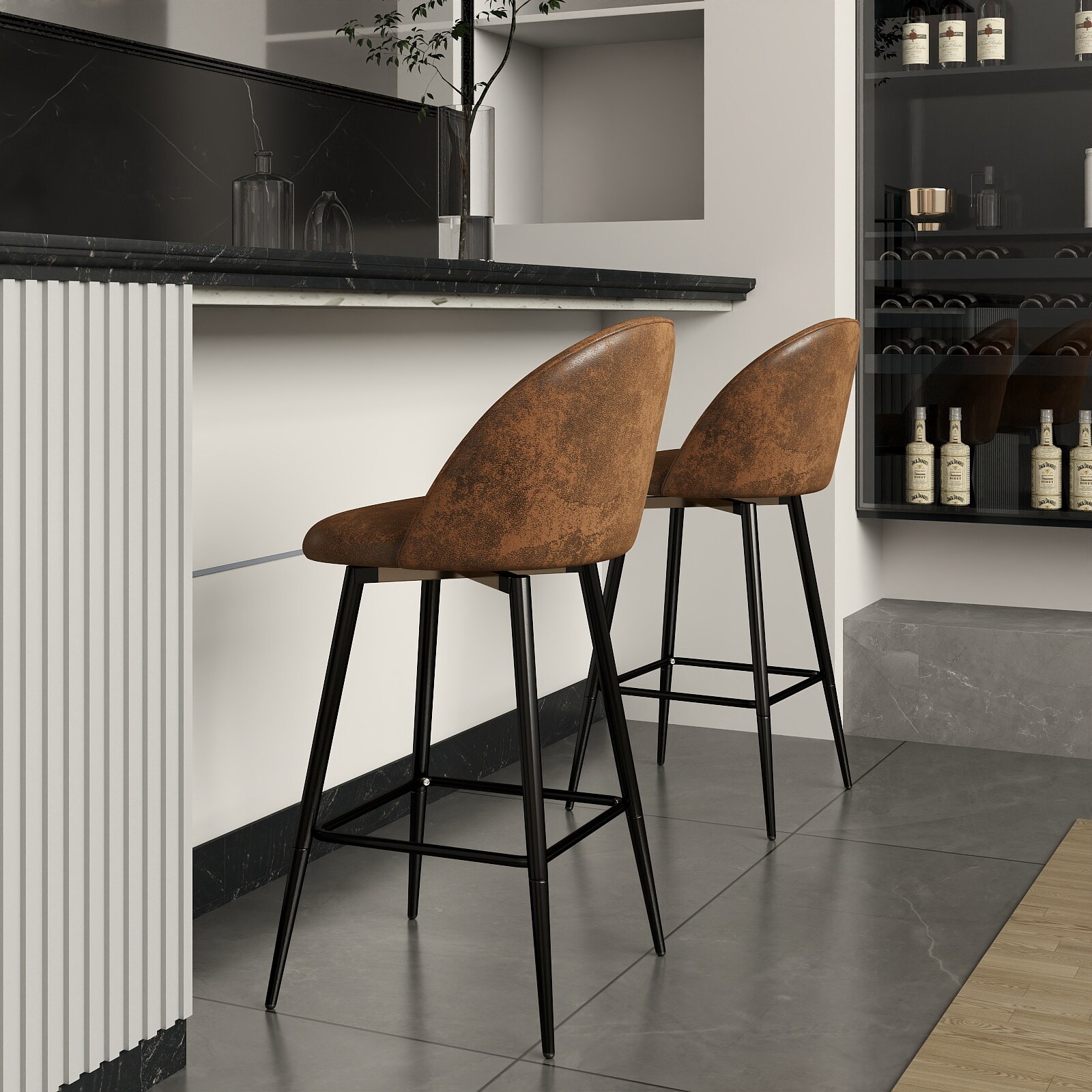 Homy Casa HASEEB BROWN 2 stools - View #9
