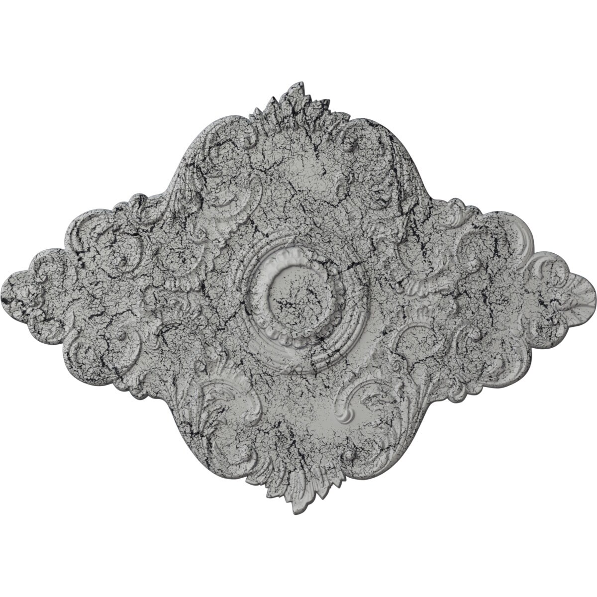 Ekena Millwork CM67PEUWC Piedmont 70-in W x 50-in L Painted Ultra Pure White Crackle Polyurethane Whole Ceiling Medallion