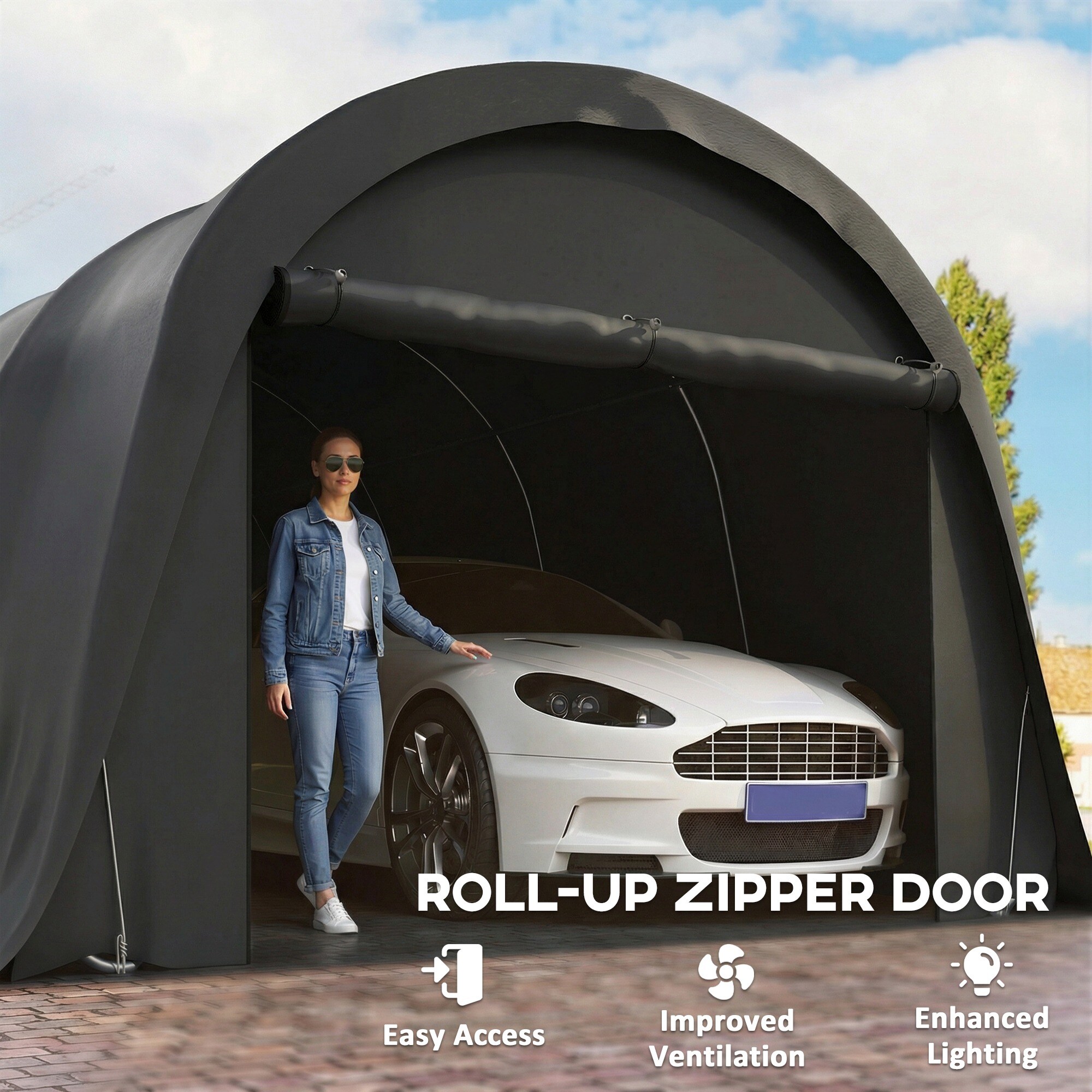 Outsunny 84C-700V00CG Carport-Covers - View #5
