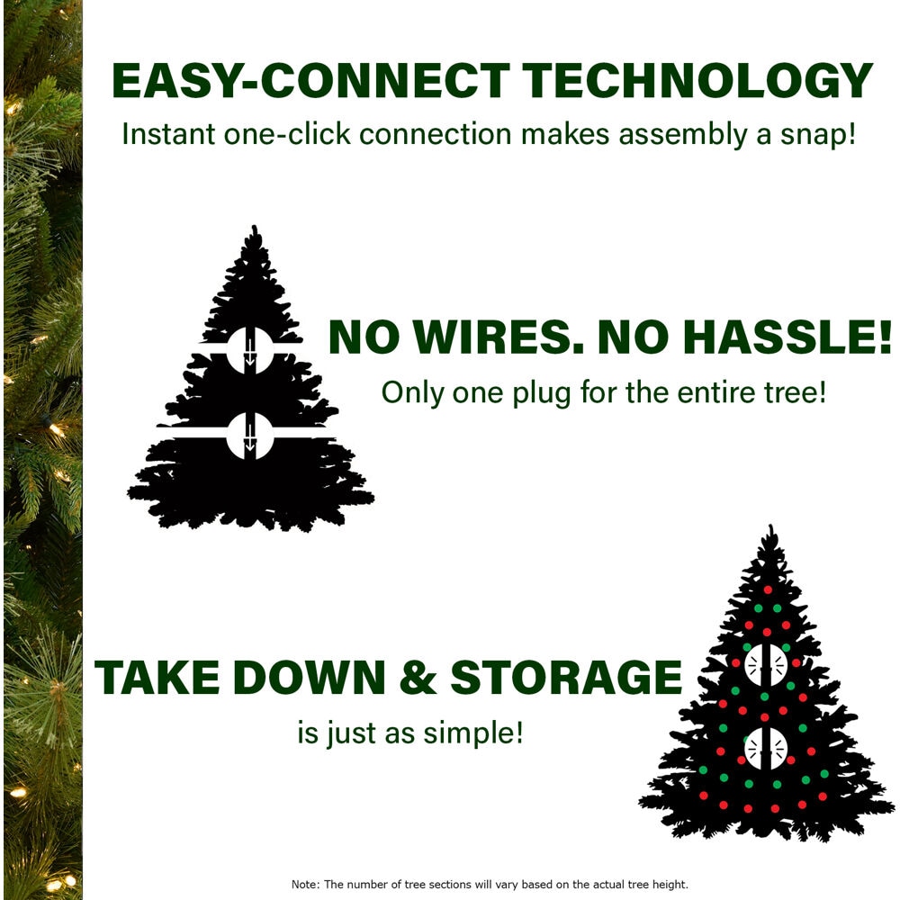 Fraser Hill Farm 9-ft. York Pine Artificial Christmas Tree, Memory Wire,  1700 Dual 3MM LED Lights 