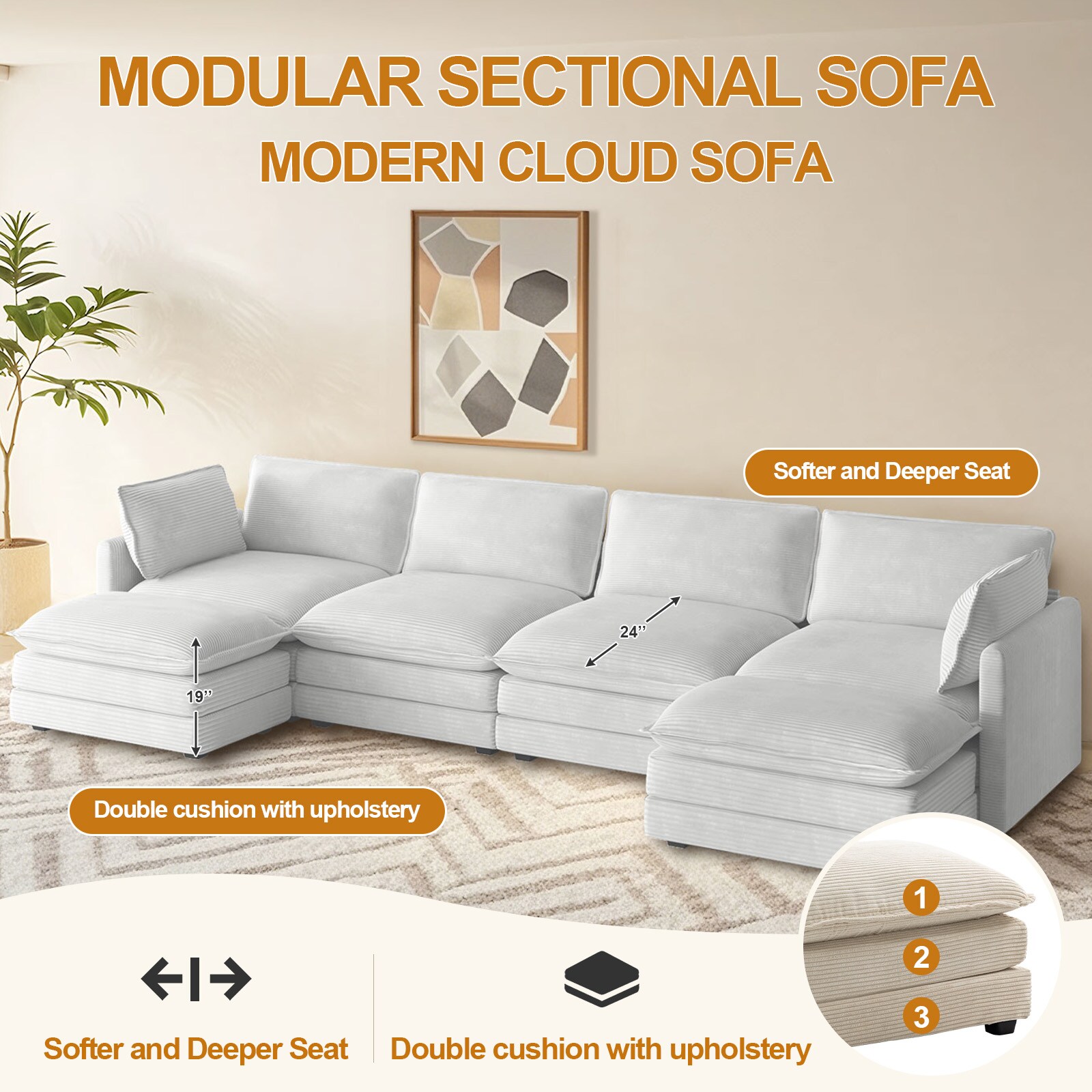 VOUA SAF-MEWEYS-GY Sofas-Loveseats - View #5