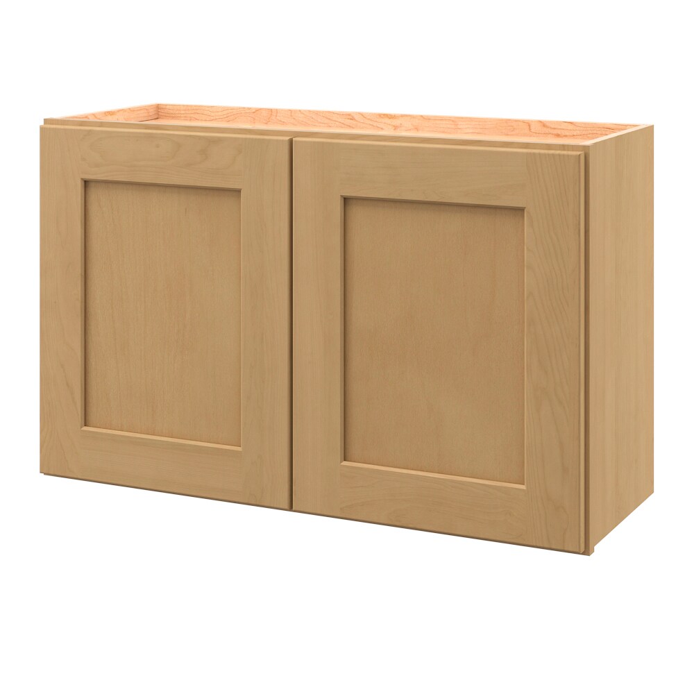 allen + roth Innsbrook 30-in W x 20.625-in H x 12-in D Rye Wall Fully Assembled Cabinet (Flat Panel Shaker Door Style)