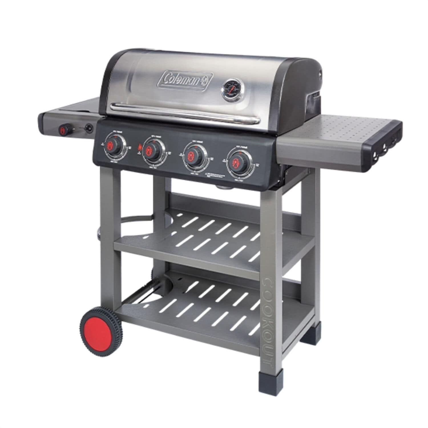 Coleman 4-Burner Stainless Steel Propane Gas Grill with Side Burner