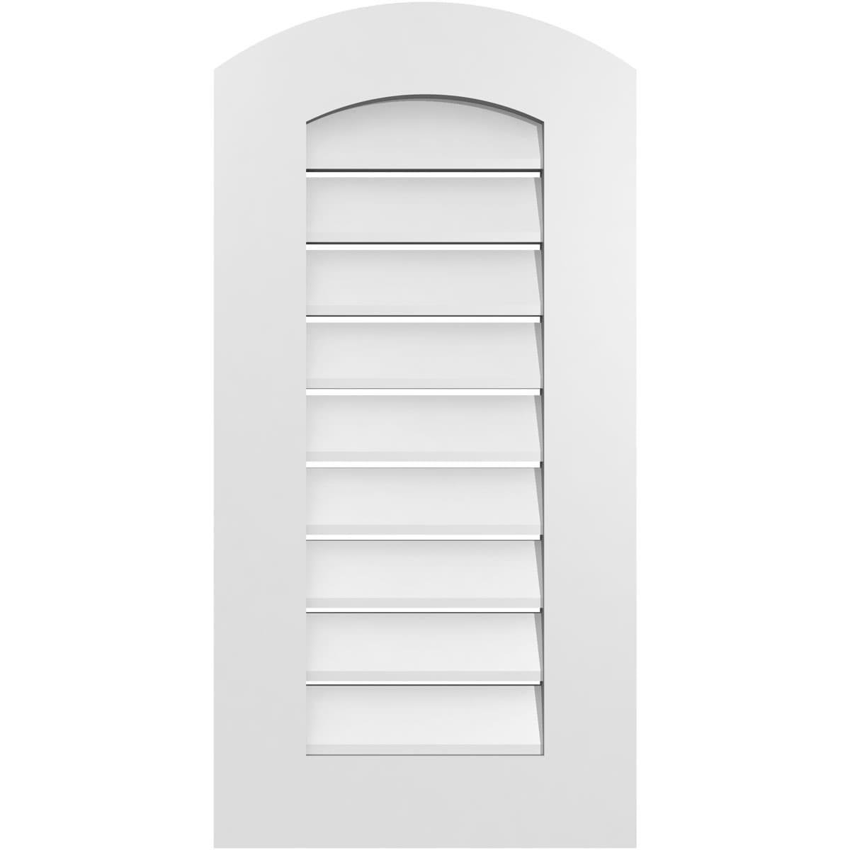 Ekena Millwork GVPAR16X3201SF 16-Inches x 32-Inches Off-white Round top PVC Gable Louver Vent