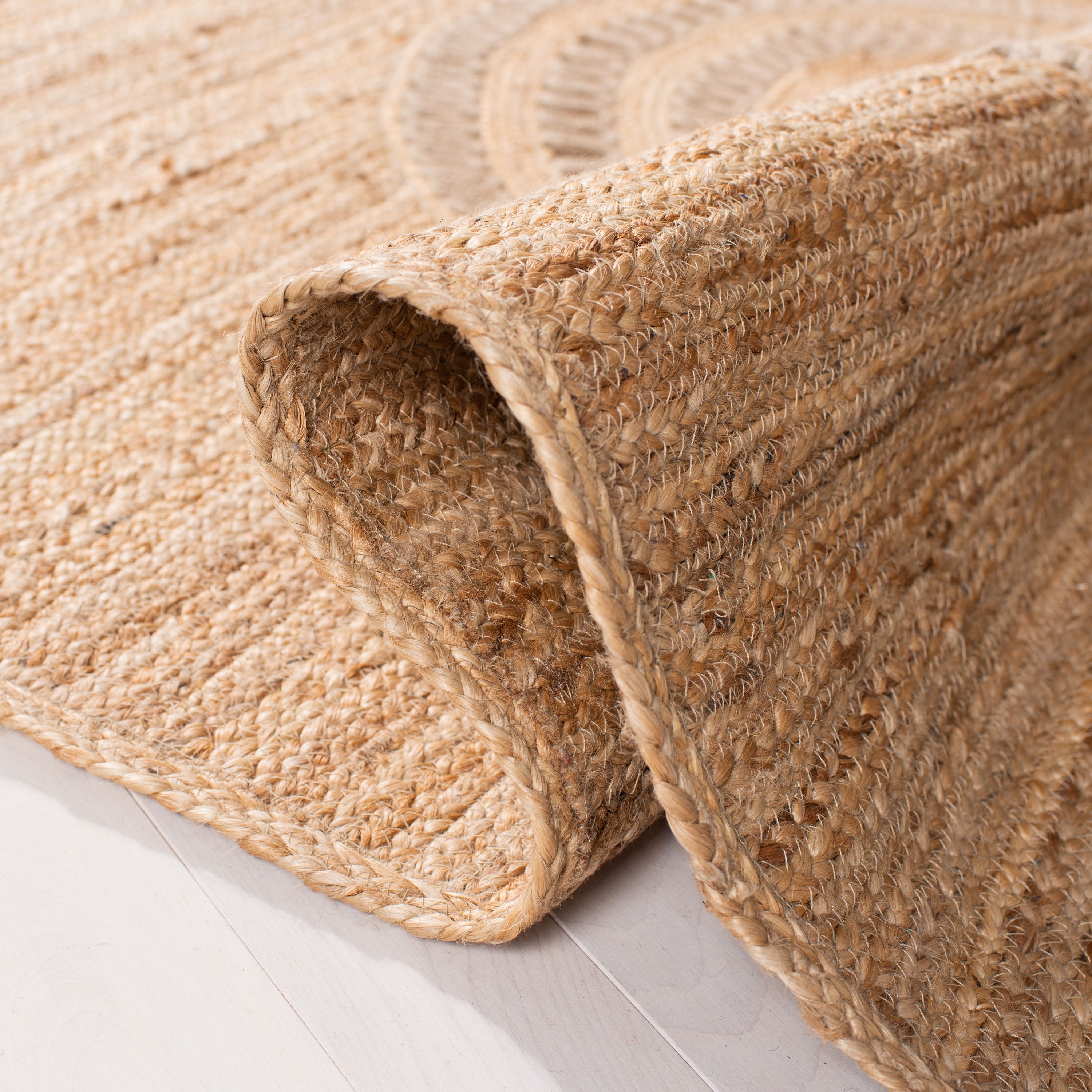 Artisan Crafted Beige Rectangular Natural Jute Area Rug - 3' x 5'