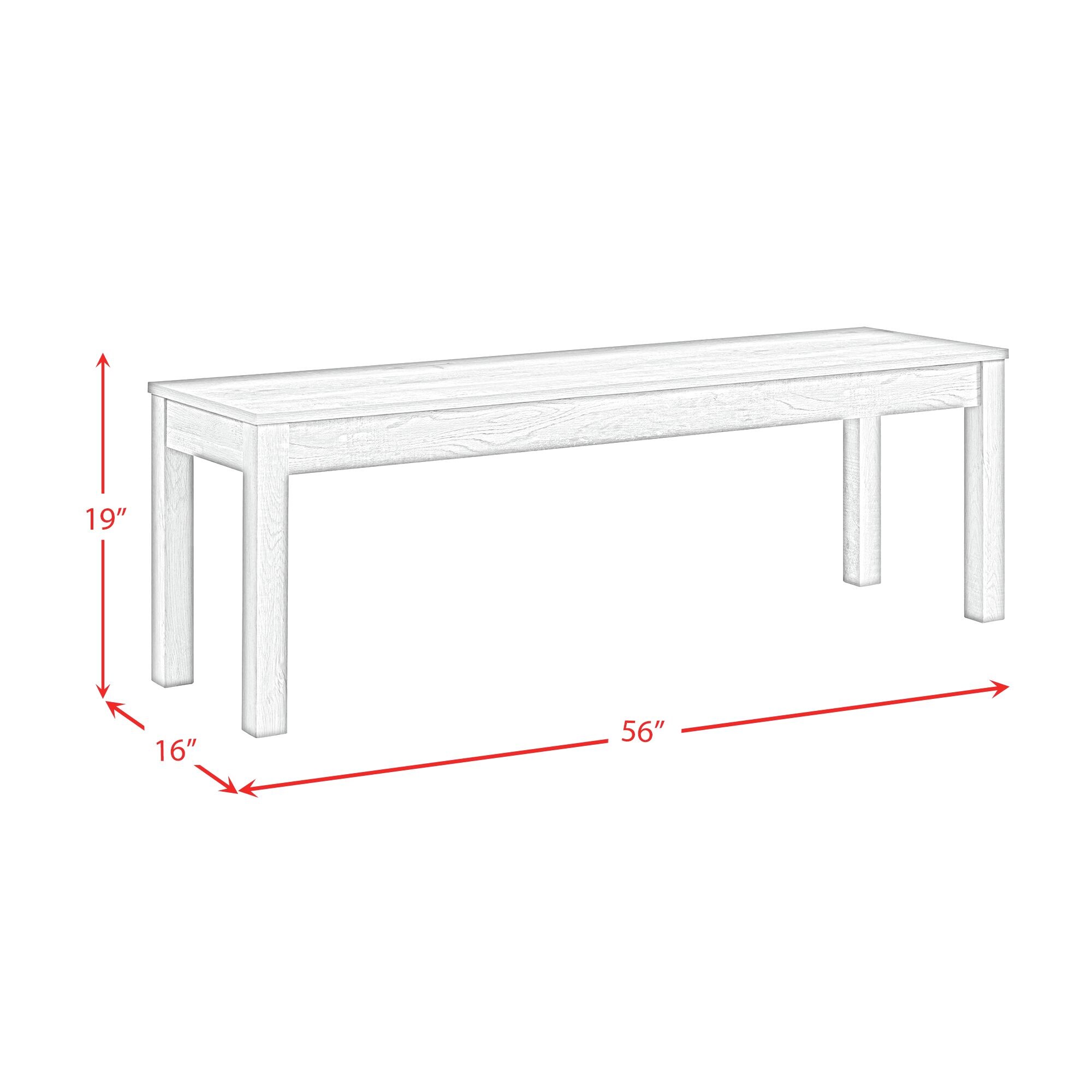 Picket House Furnishings D-6460-3-BN bench - View #3