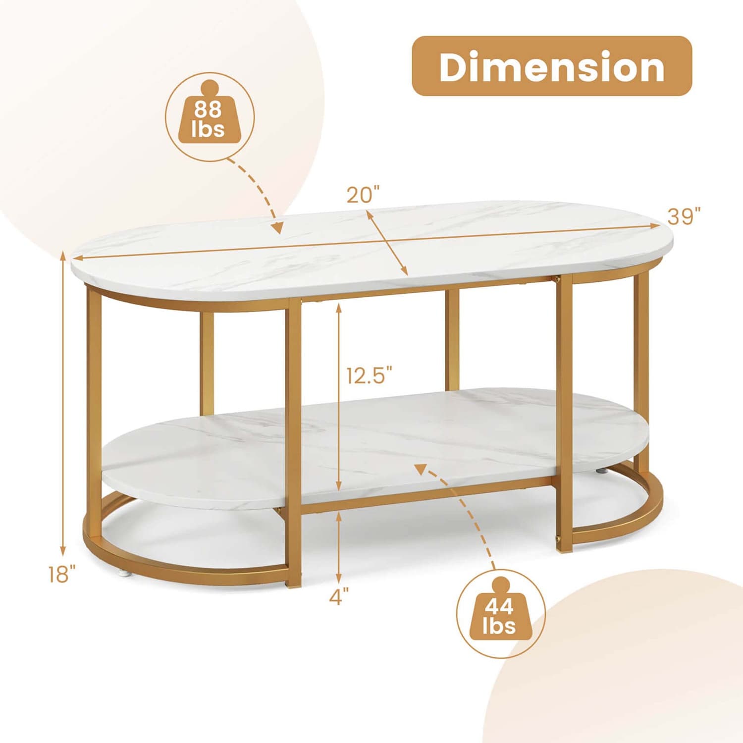 Costway CSHY003594 Coffee-Tables - View #3