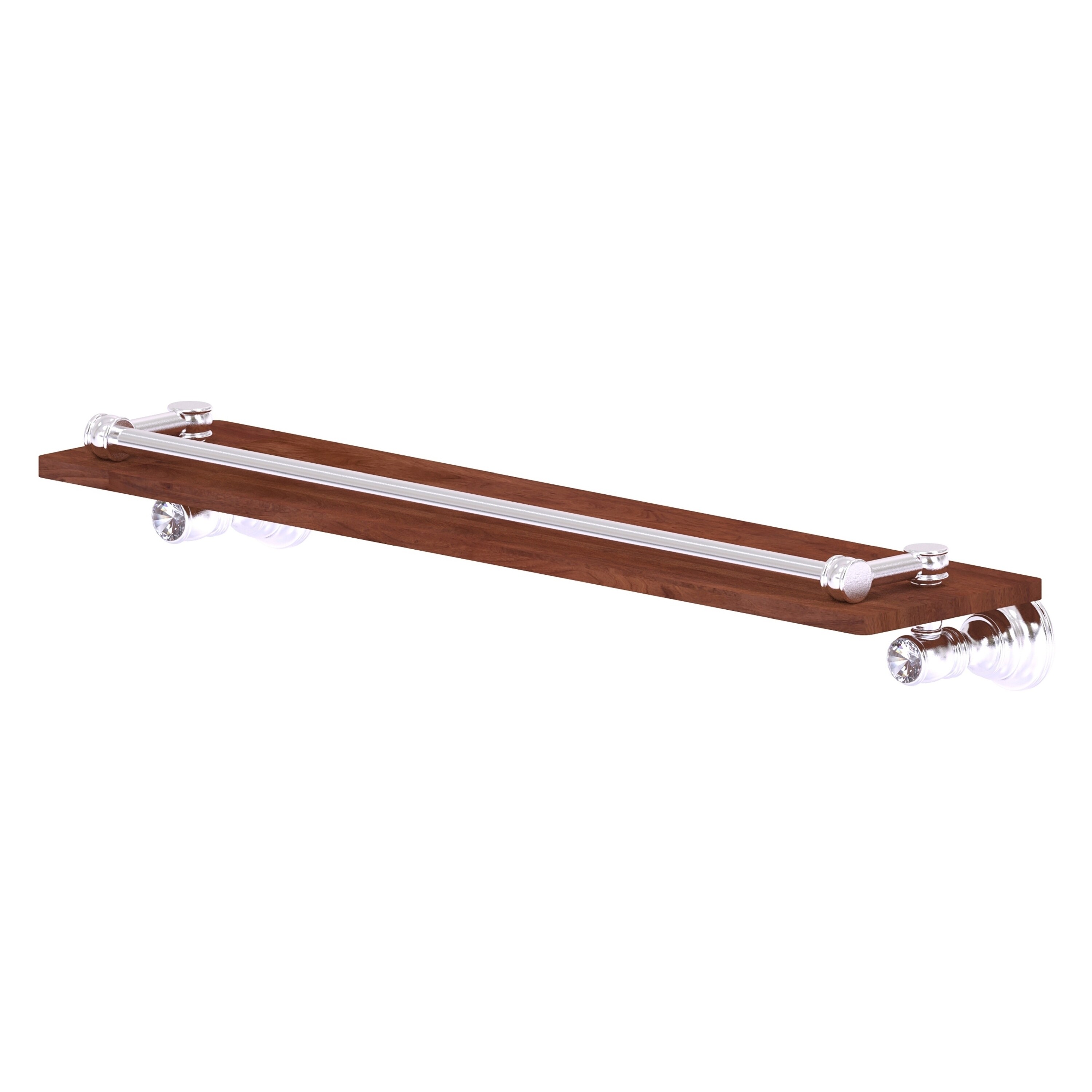 Allied Brass CC-1-22-GAL-IRW-SCH Carolina Crystal Satin Chrome Wall mount Bathroom Shelf ( 22-in x 3.3-in x 5-in )