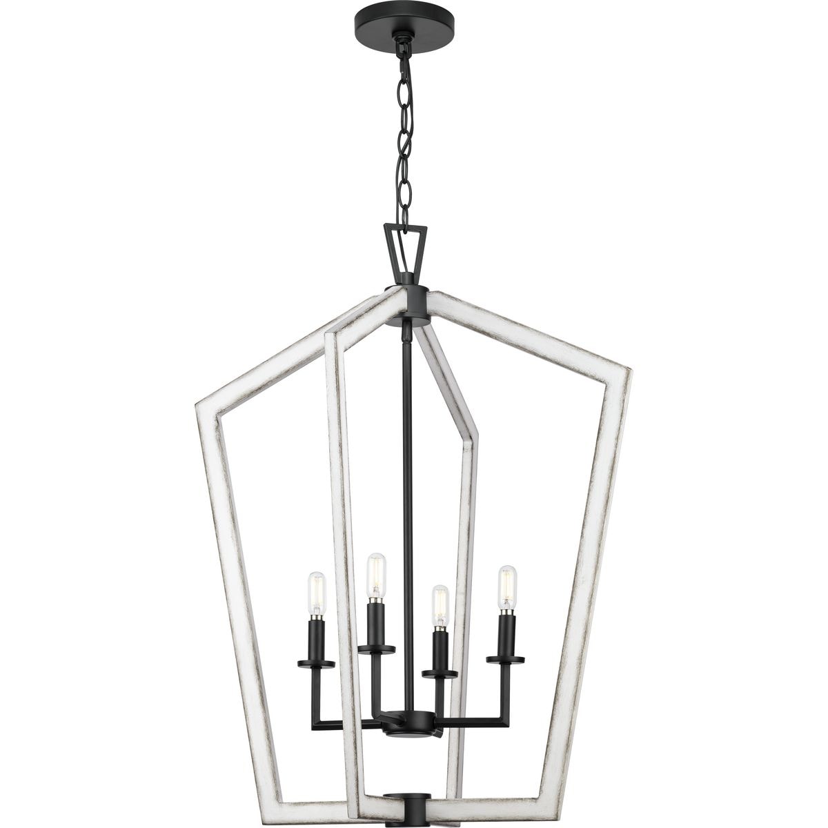 Progress Lighting Galloway 4-Light Matte Black Farmhouse Chandelier
