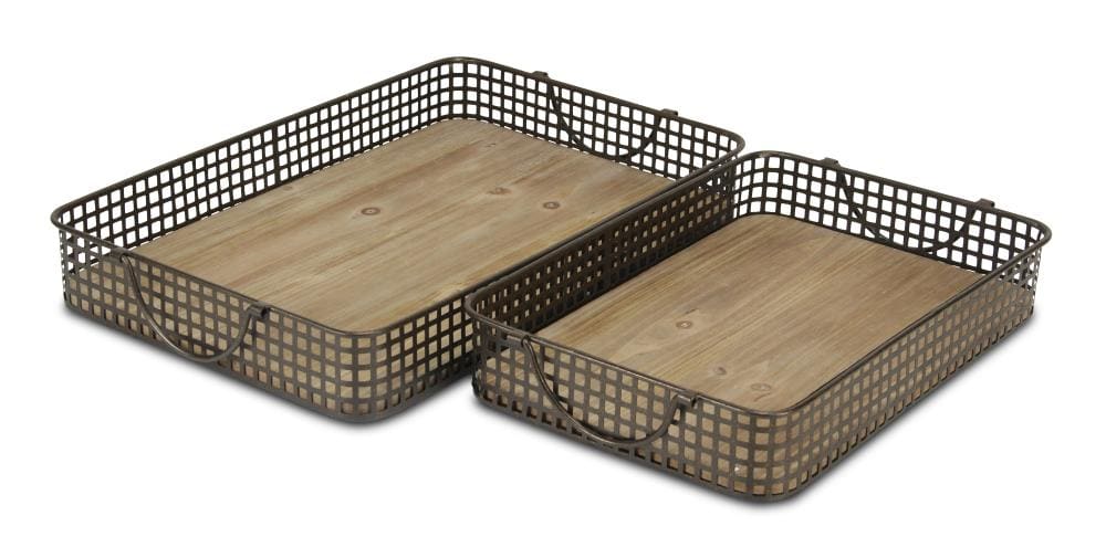 Cheung's 5382-2 Trays and Caddies 12-in x 18.25-in Brown Rectangle Serving Tray