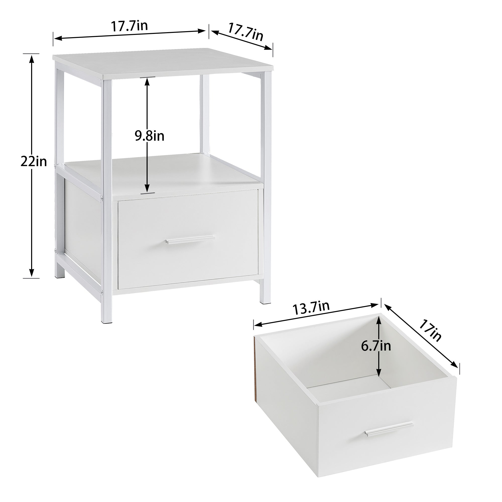 Vecelo LOE-DX-T05-WHITE-A2 nightstands - View #2
