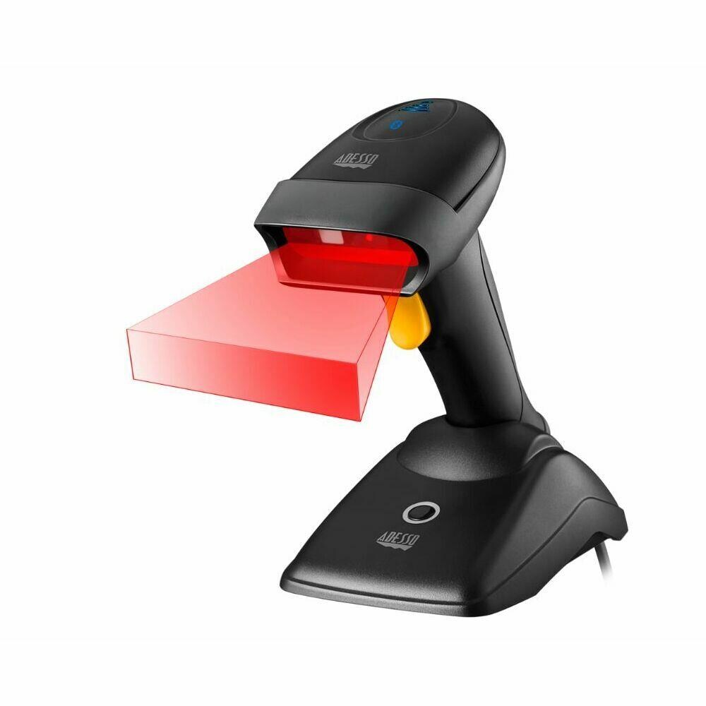 Adesso SYBA144845  NUSCAN2500TB Bluetooth 2D-1D Long Range Handheld Barcode Scanner with Charging Cradle