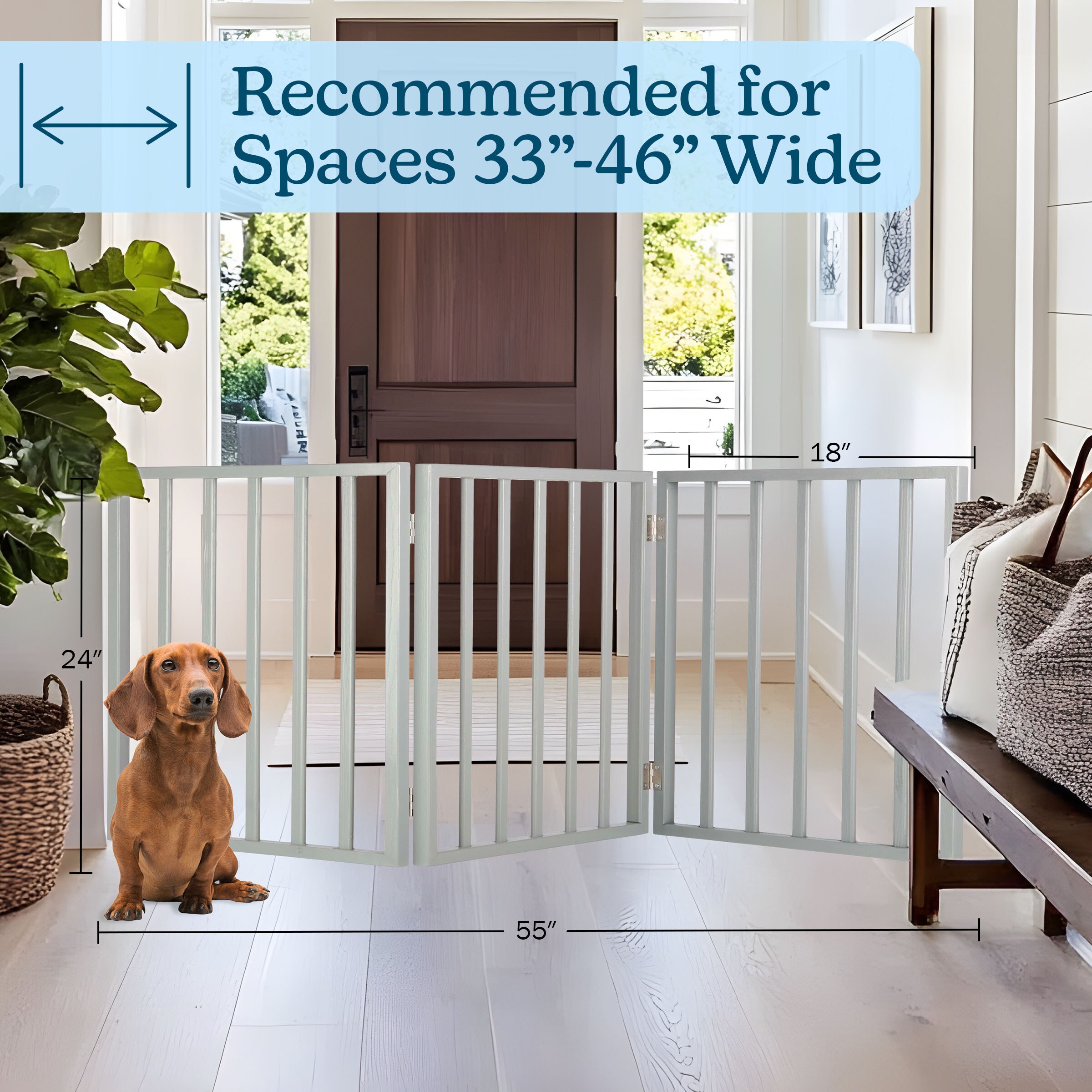 PETMAKER 3-Panel Indoor Foldable Pet Gate for Stairs or Doorways