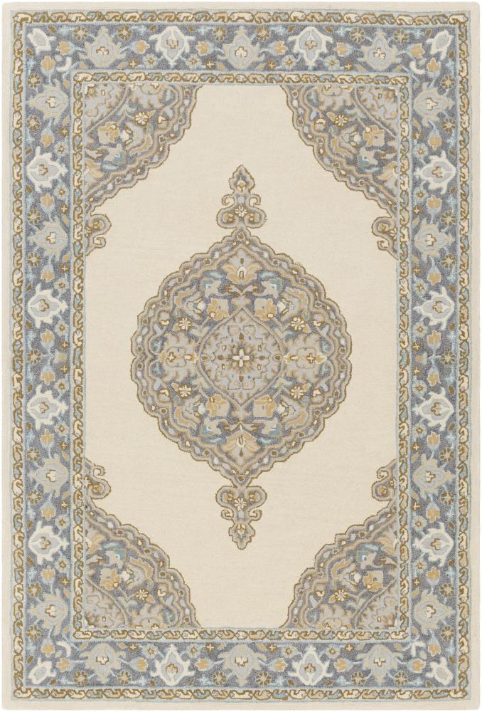 Surya VVA1007-810 Viva 8 x 10 Wool Khaki Indoor Medallion Oriental Area Rug