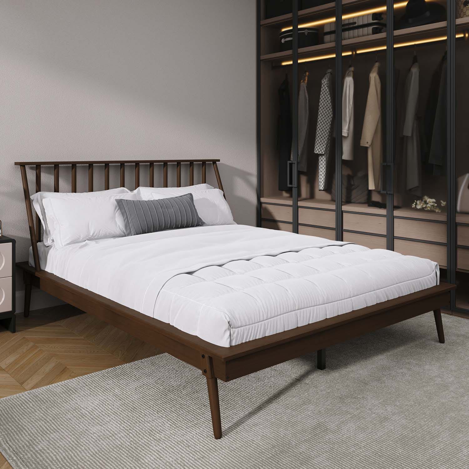 CasePiece C226QPL-WN-WD Walnut Queen Wood Platform Bed